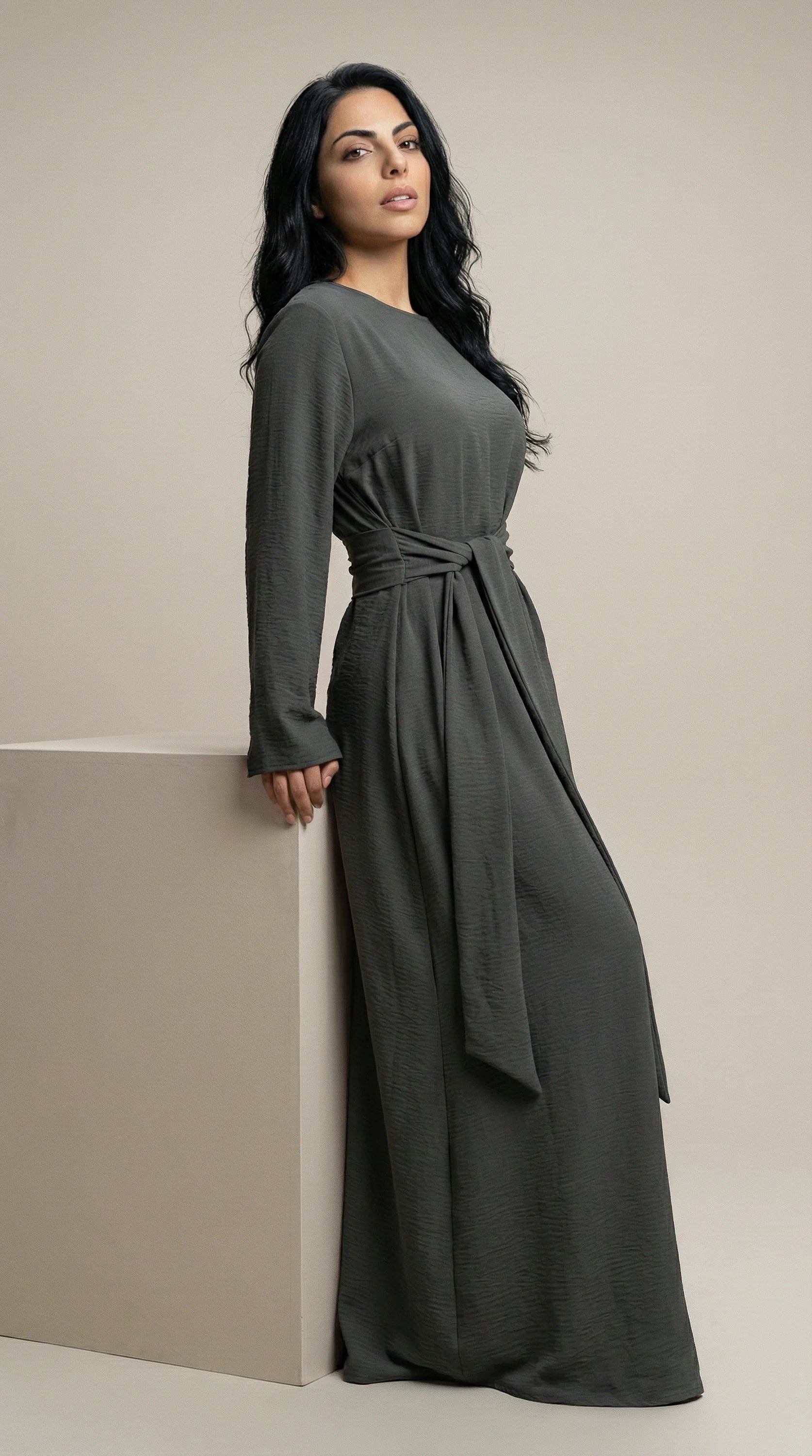 BELTAURA™ Tie-Waist Abaya