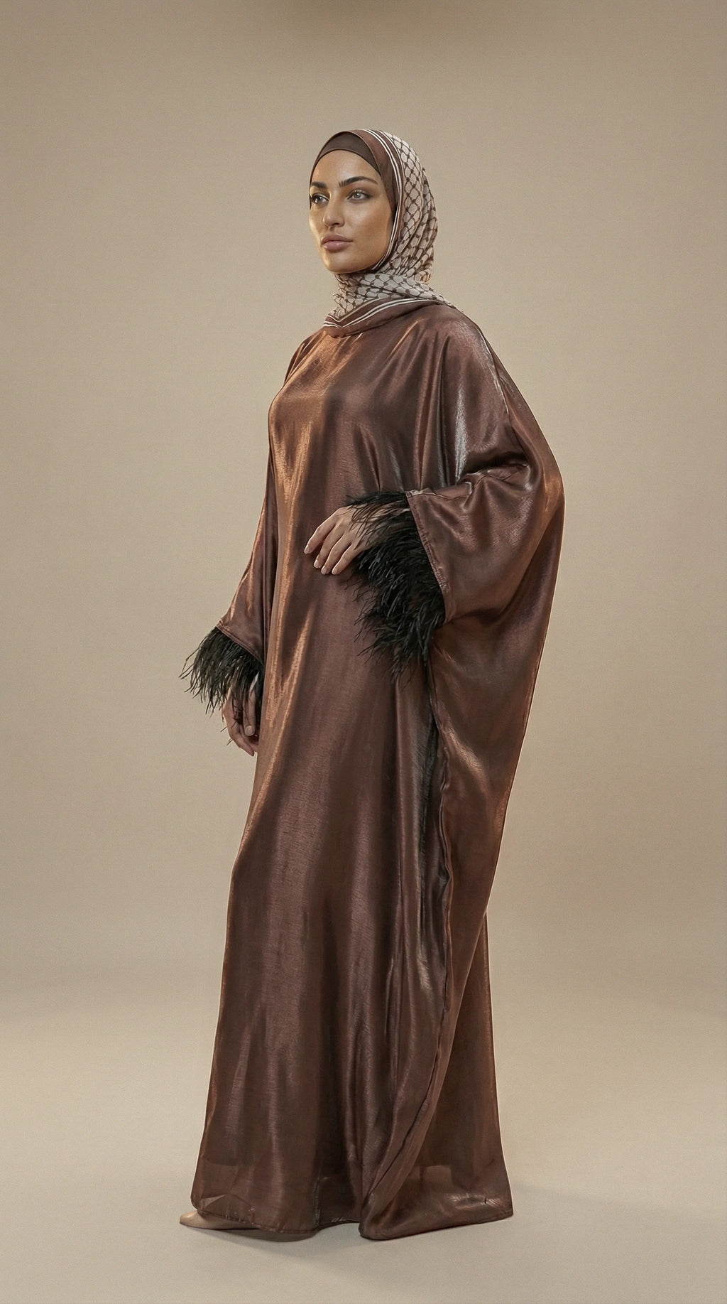 GALA-LUXE™ Feather Cuff Abaya