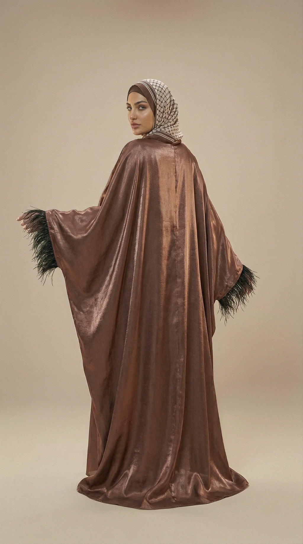 GALA-LUXE™ Feather Cuff Abaya