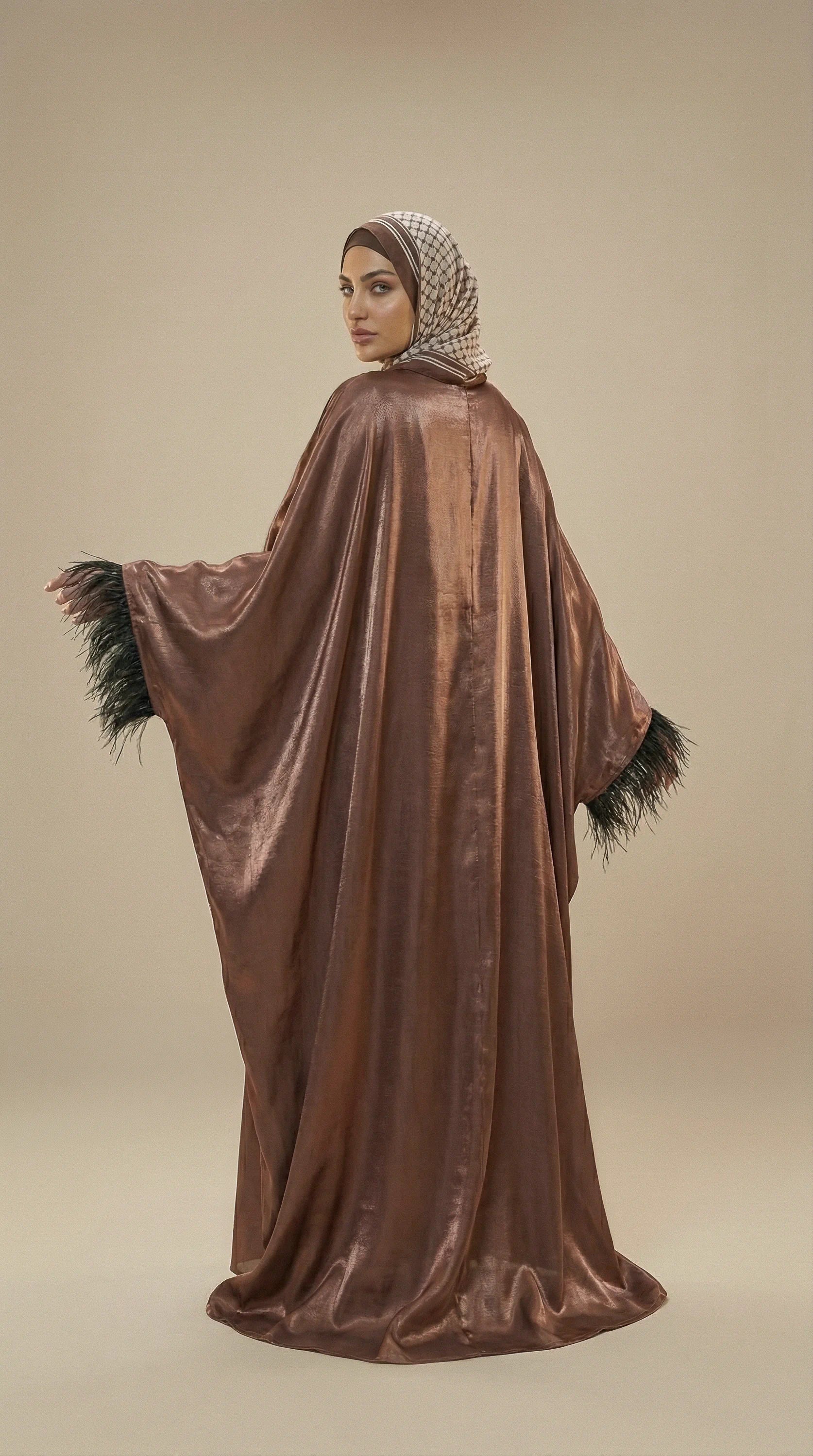 GALA-LUXE™ Feather Cuff Abaya