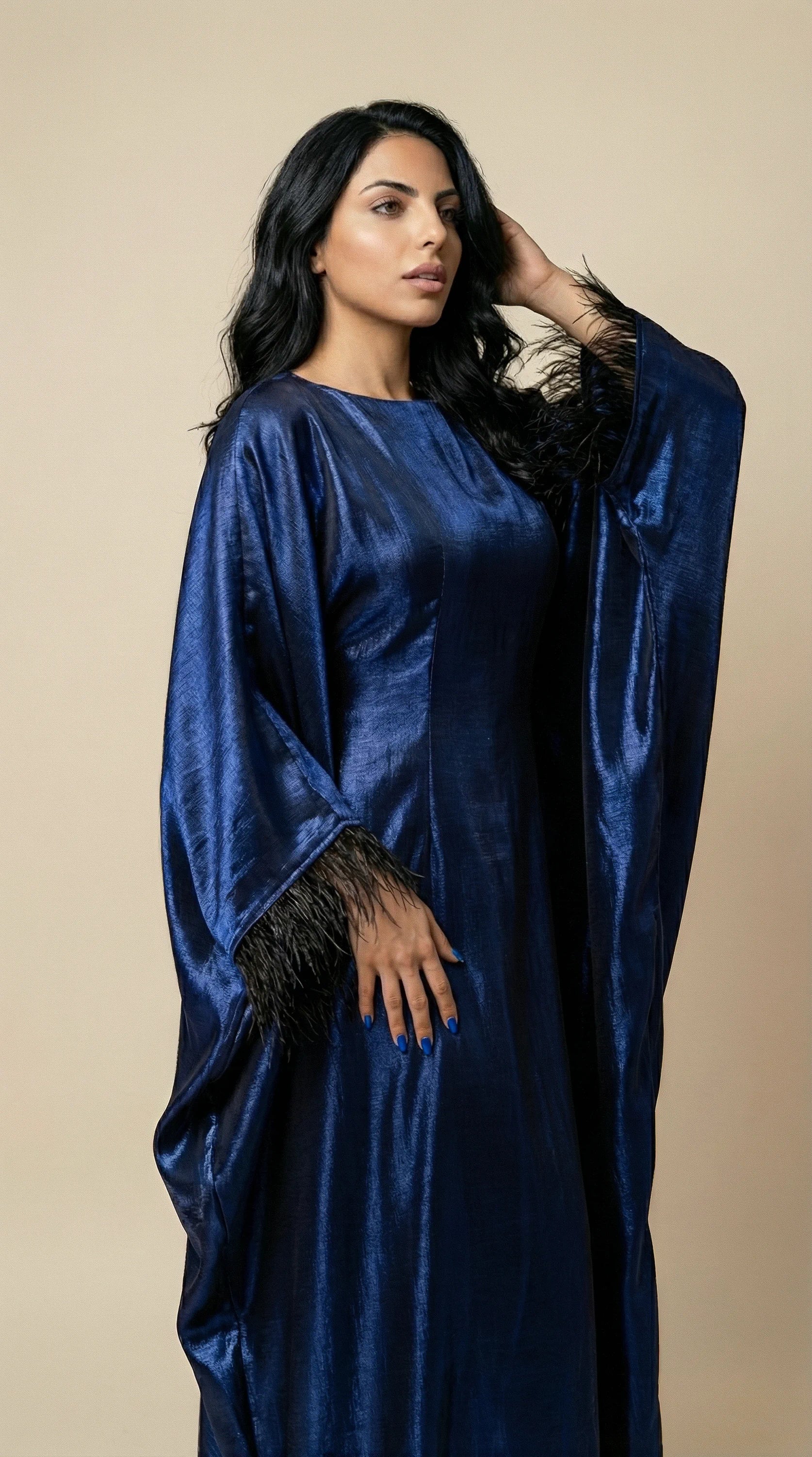 GALA-LUXE™ Feather Cuff Abaya