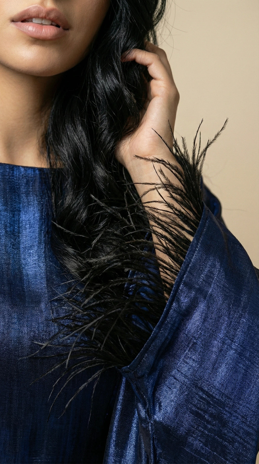 GALA-LUXE™ Feather Cuff Abaya