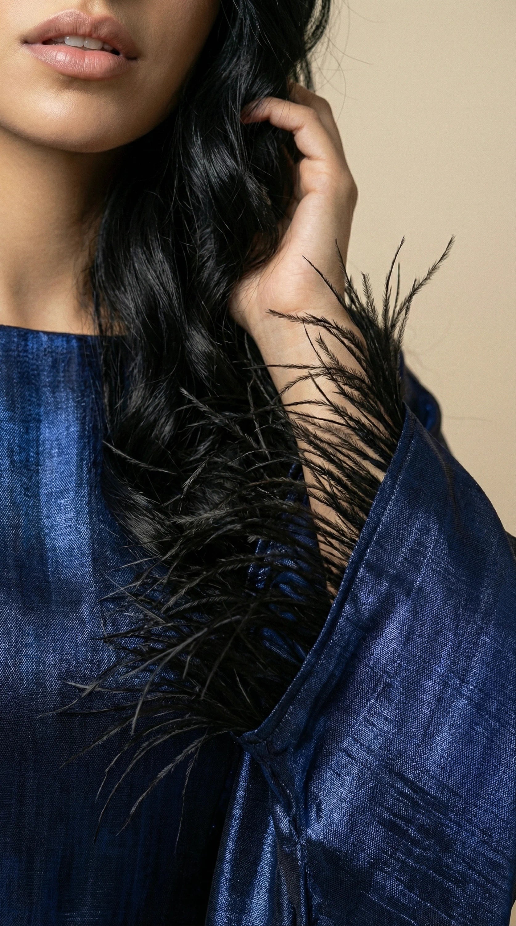 GALA-LUXE™ Feather Cuff Abaya