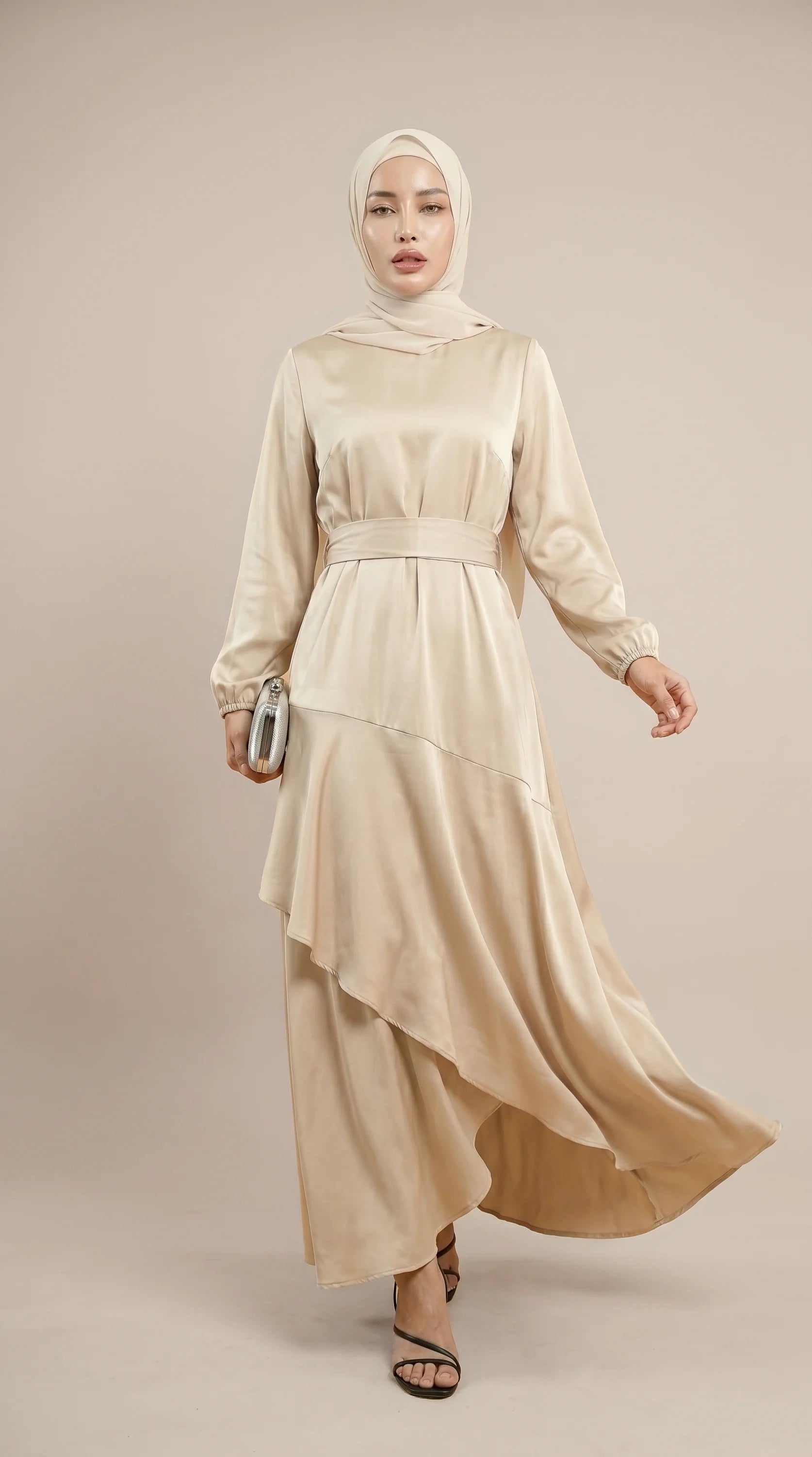 GALA-LUXE™ Satin Cascade Dress