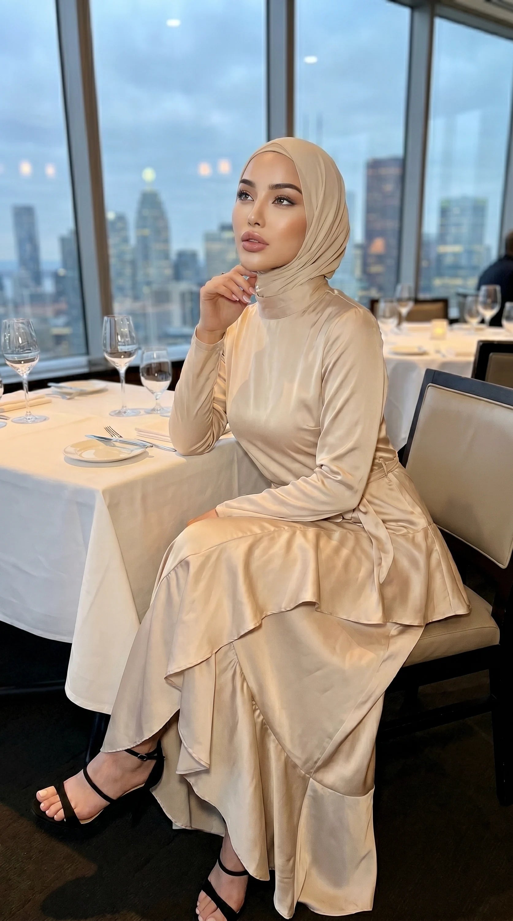 GALA-LUXE™ Satin Cascade Dress