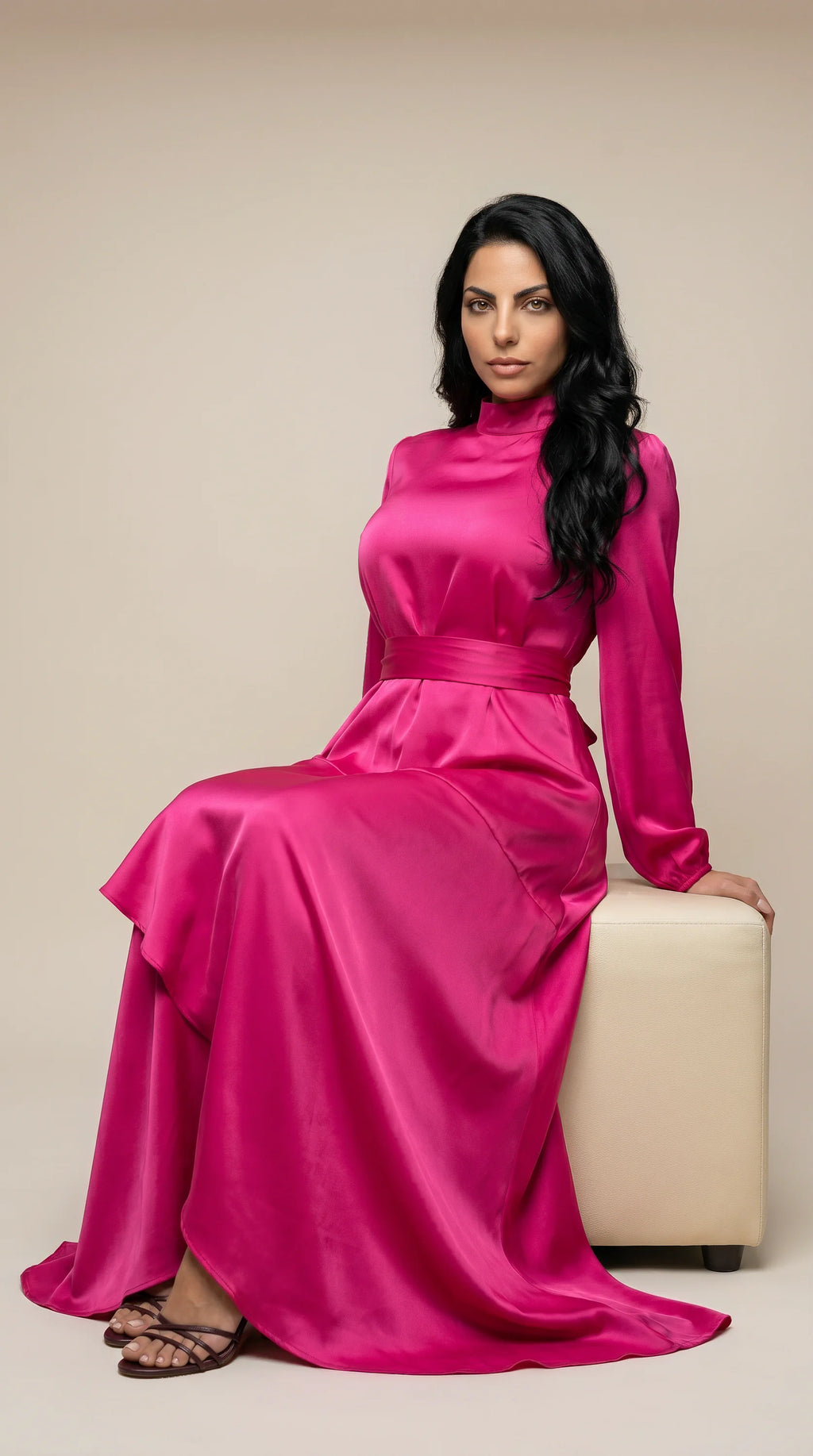 GALA-LUXE™ Satin Cascade Dress