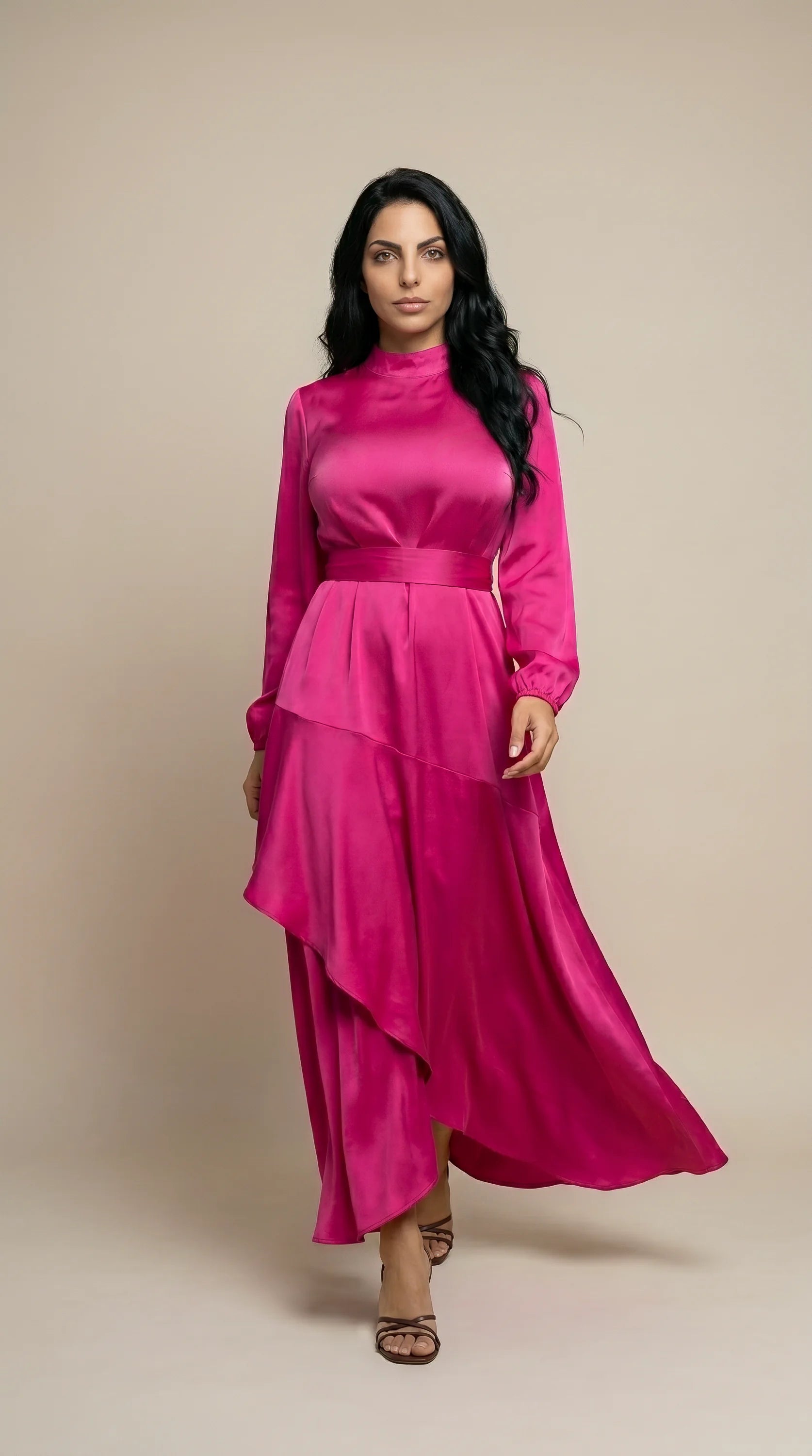 GALA-LUXE™ Satin Cascade Dress
