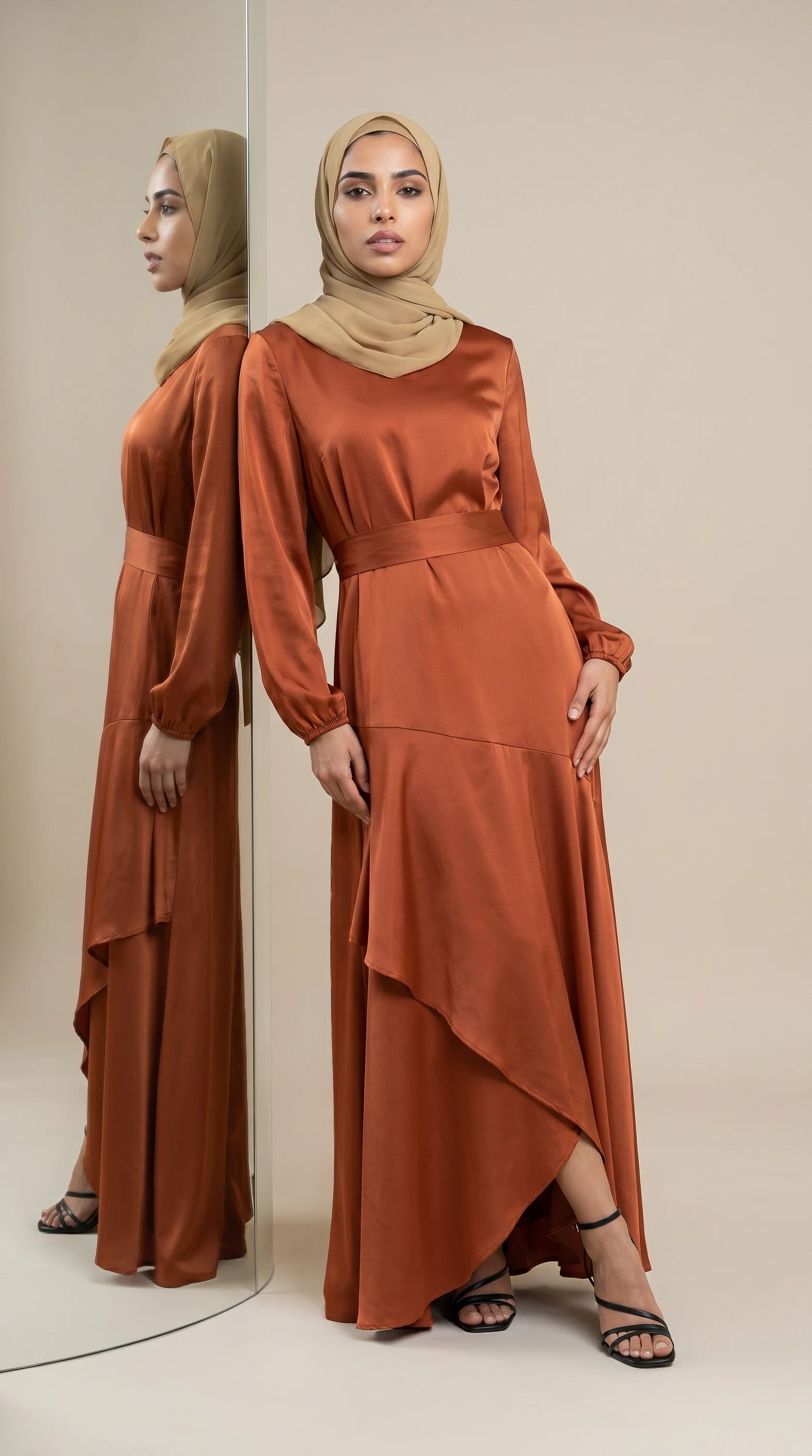 GALA-LUXE™ Satin Cascade Dress