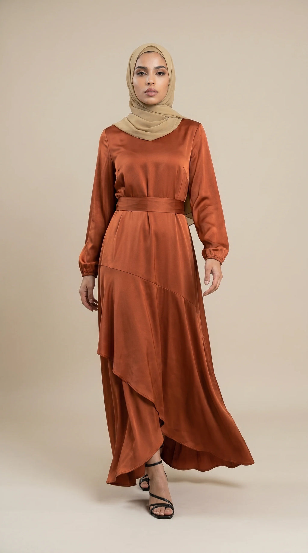GALA-LUXE™ Satin Cascade Dress