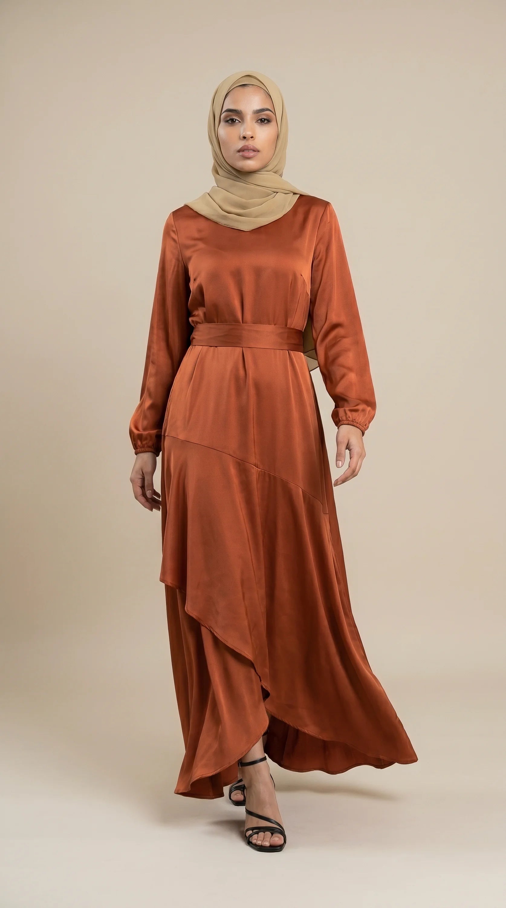 GALA-LUXE™ Satin Cascade Dress
