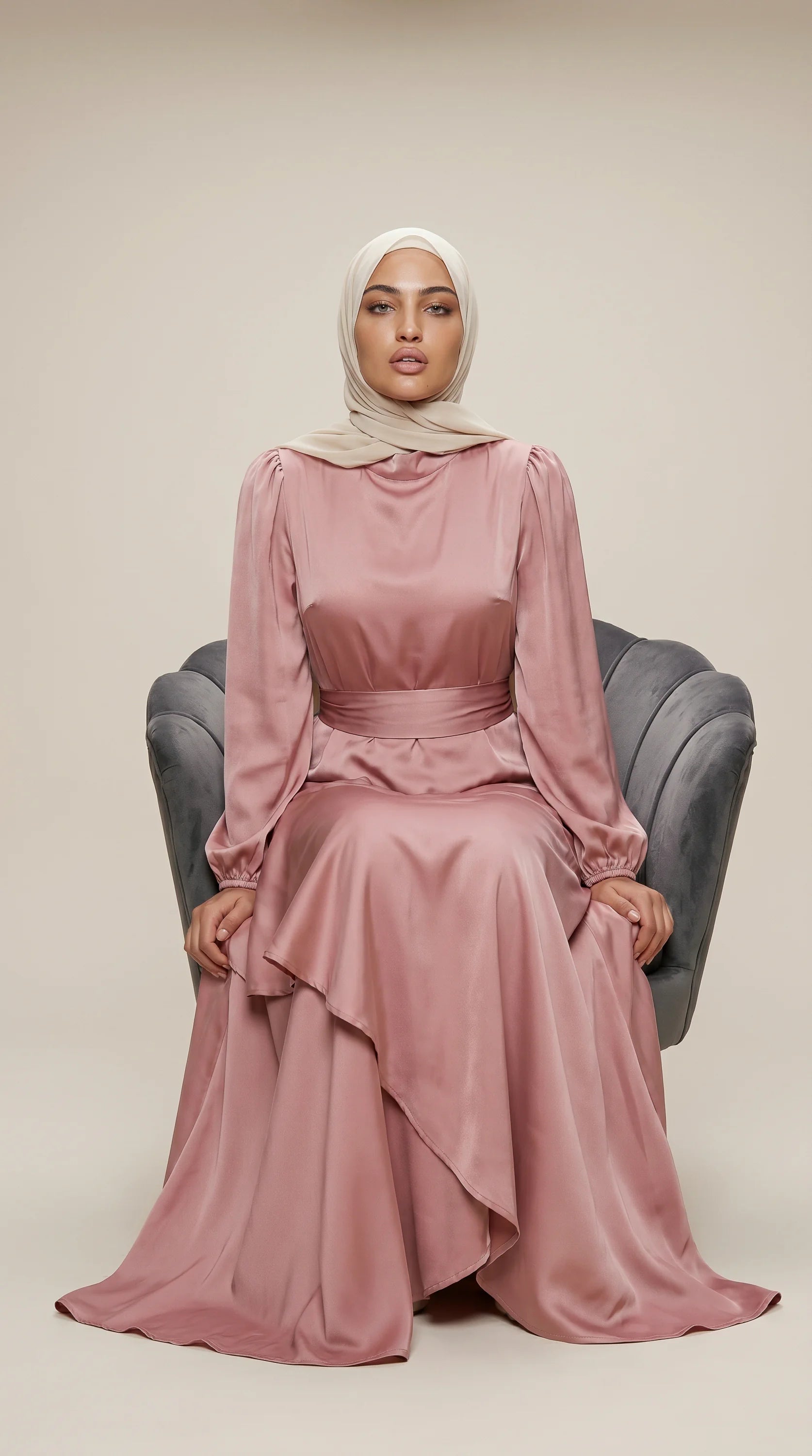 GALA-LUXE™ Satin Cascade Dress