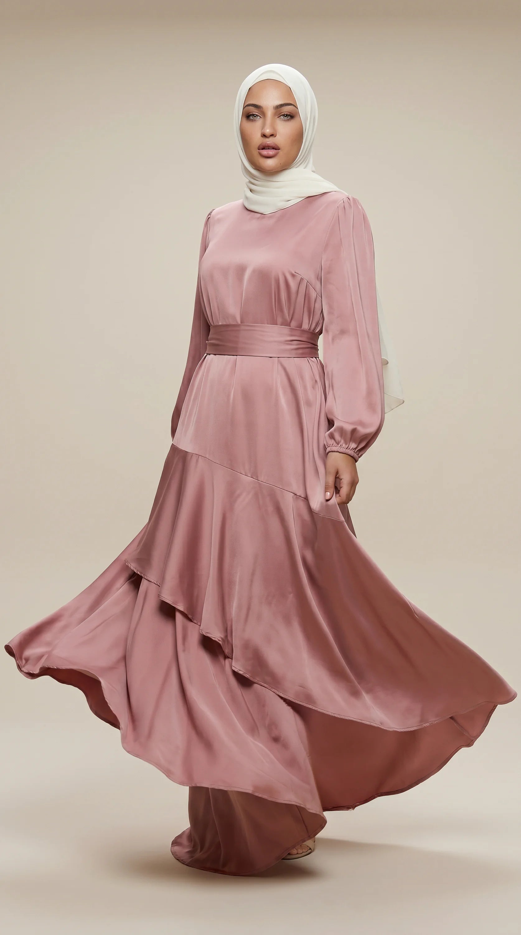 GALA-LUXE™ Satin Cascade Dress