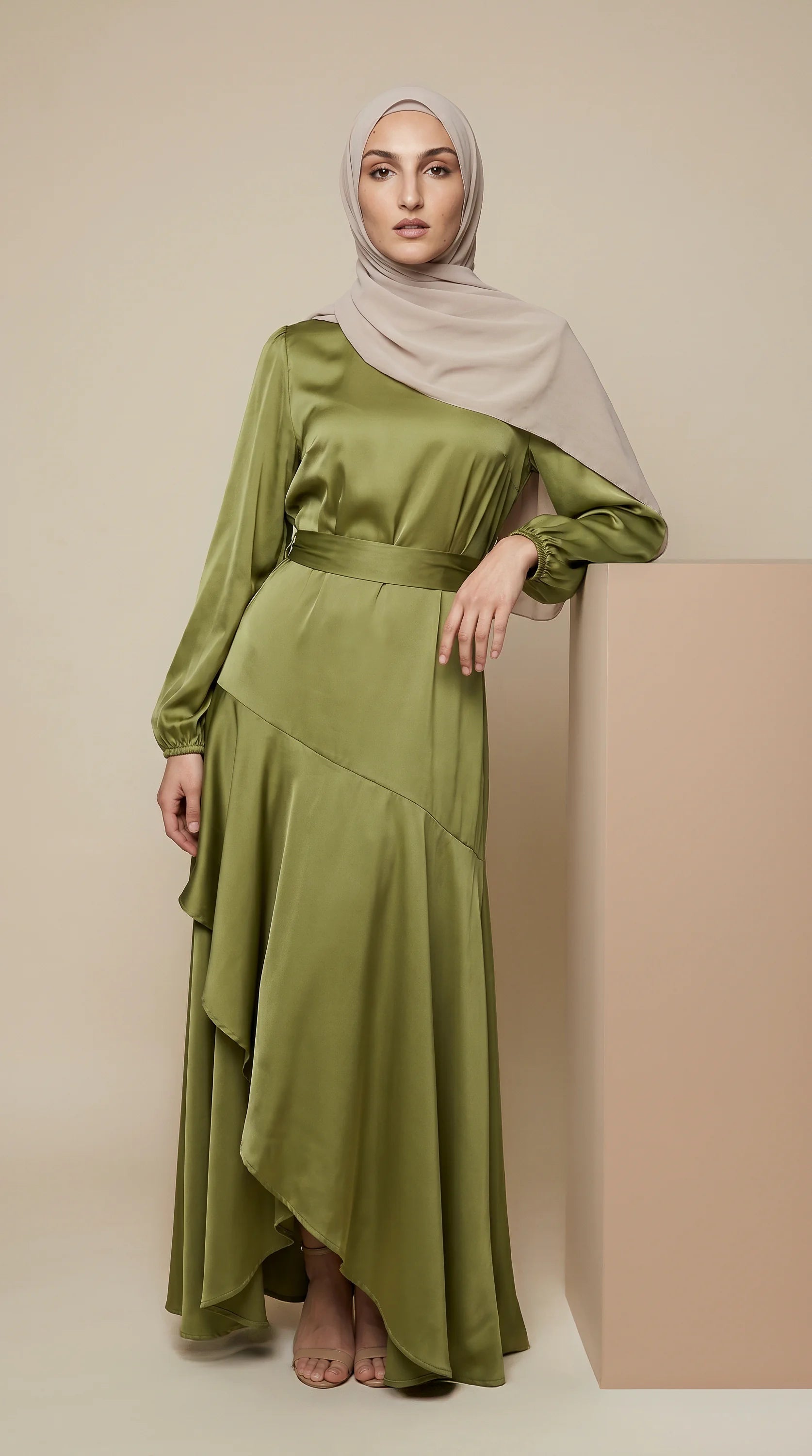 GALA-LUXE™ Satin Cascade Dress