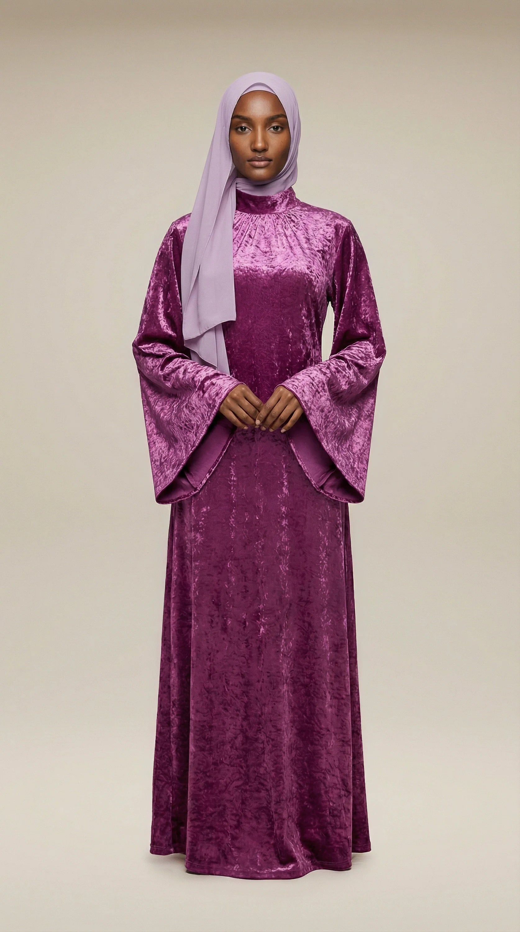 GALA-LUXE™ Satin Veil Sleeve Abaya