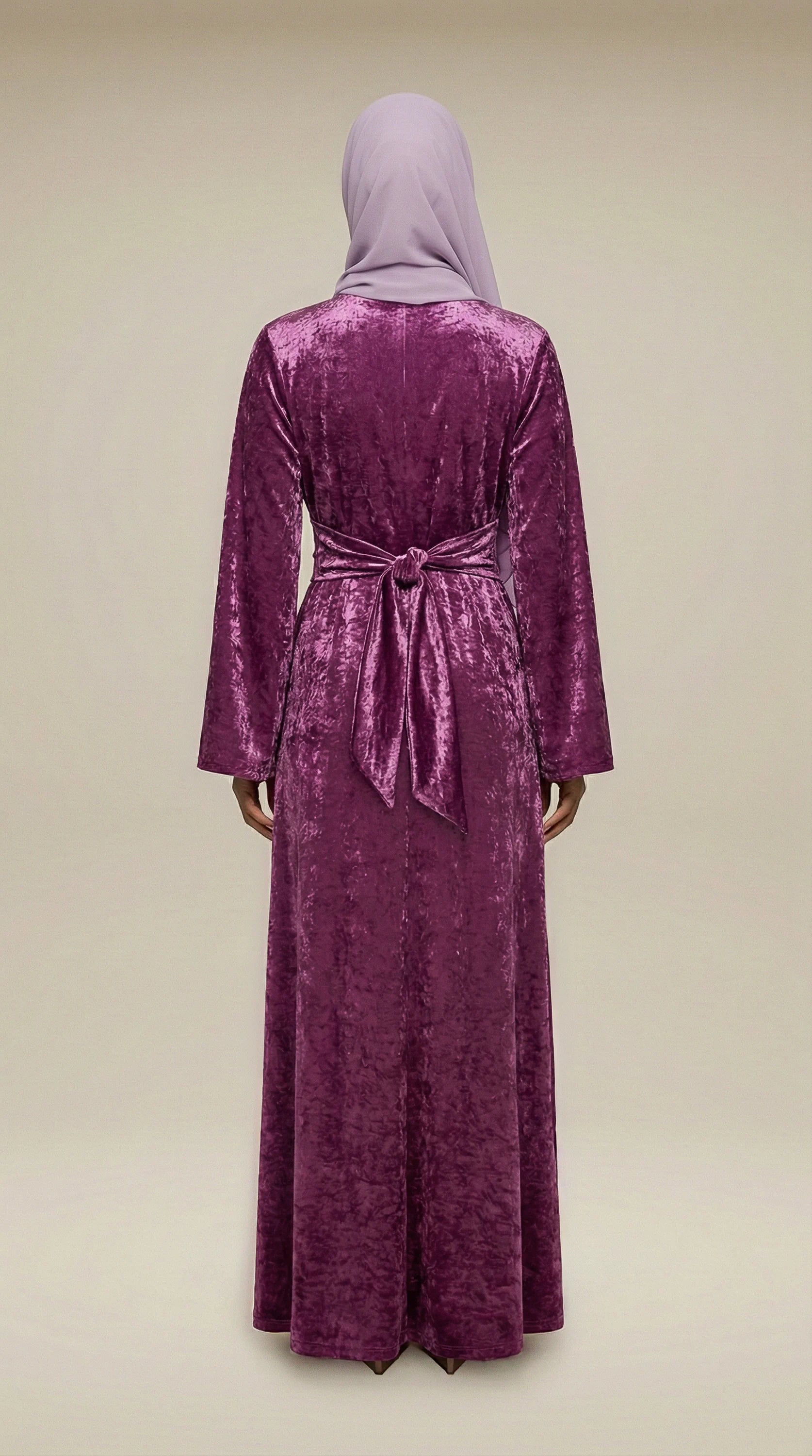 GALA-LUXE™ Satin Veil Sleeve Abaya
