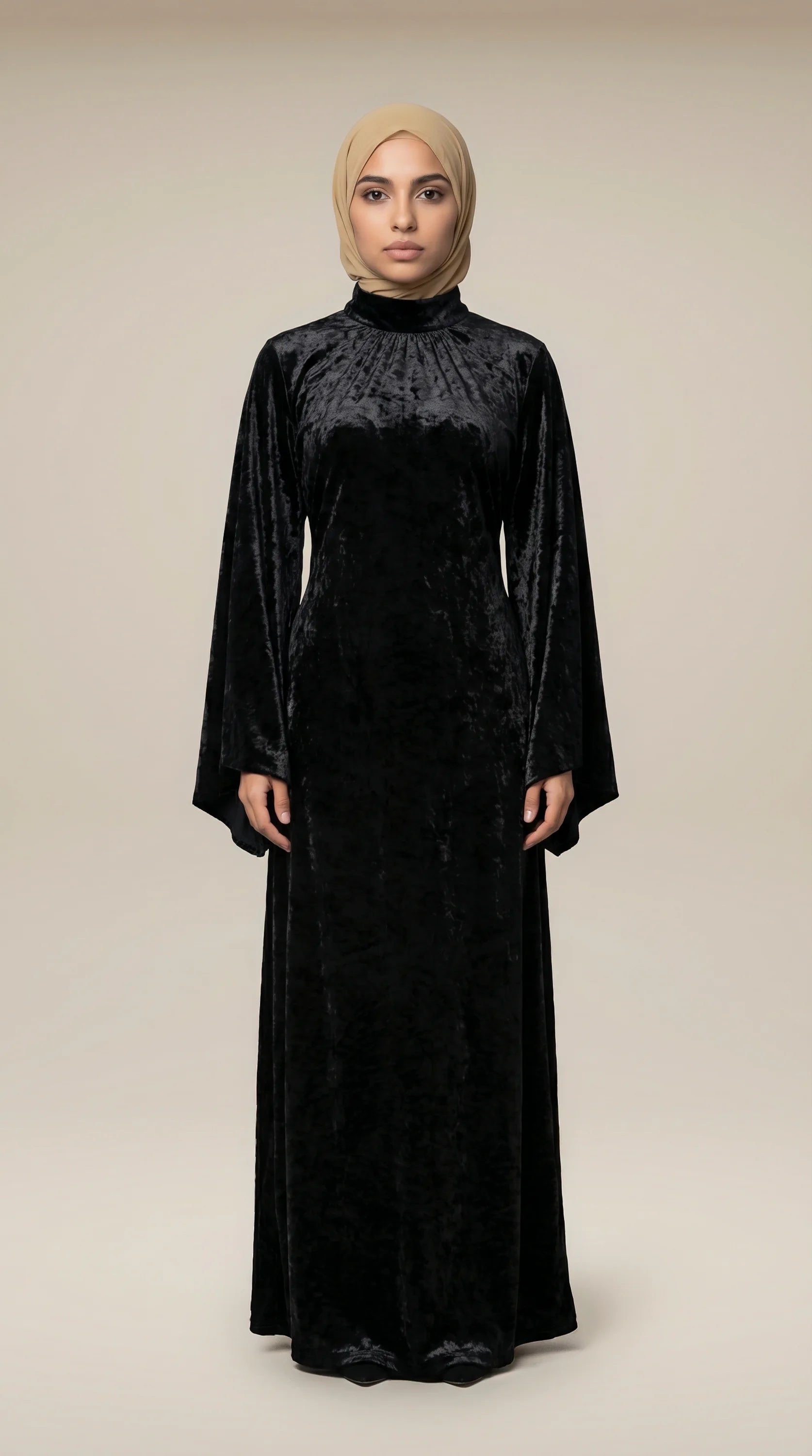 GALA-LUXE™ Satin Veil Sleeve Abaya