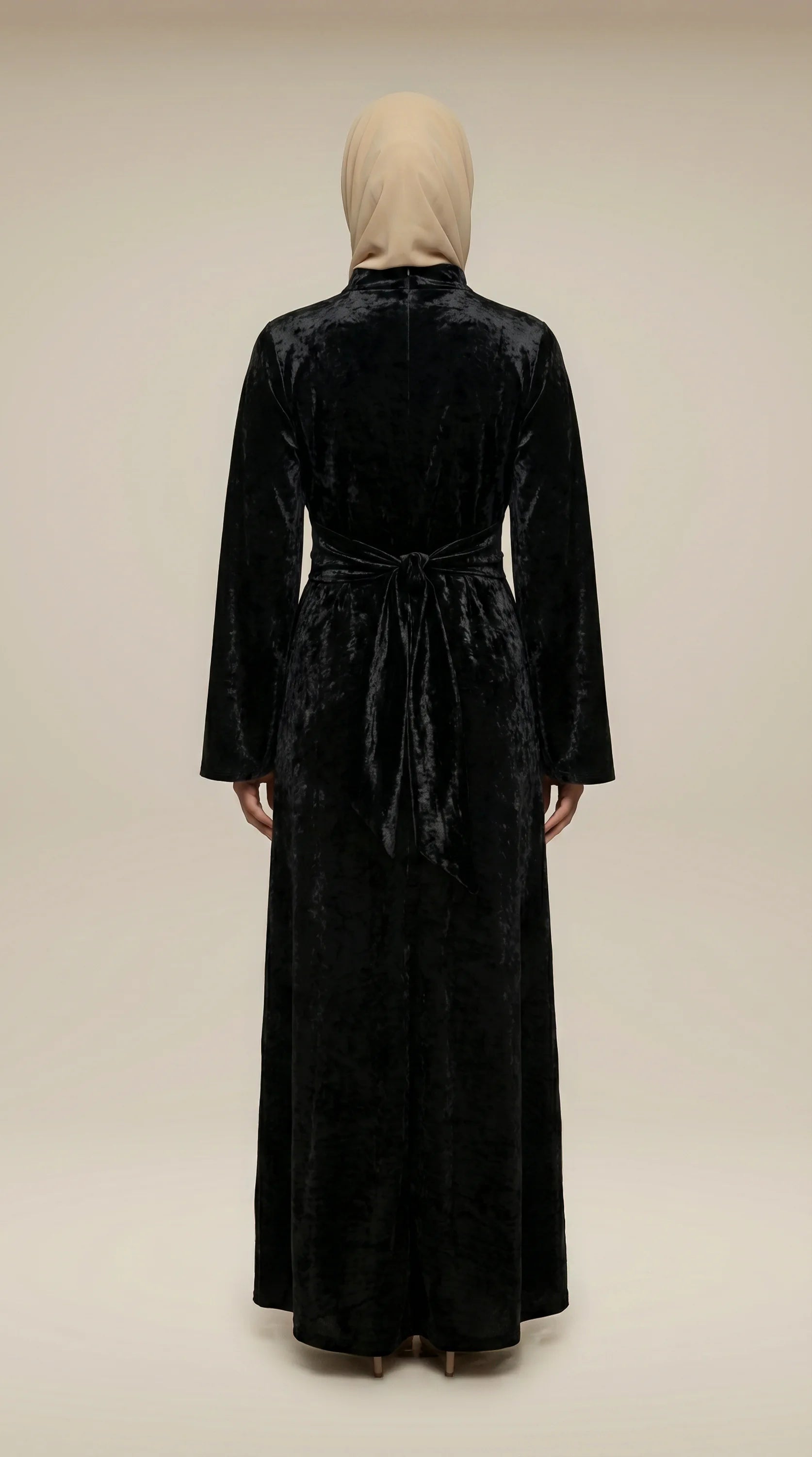 GALA-LUXE™ Satin Veil Sleeve Abaya