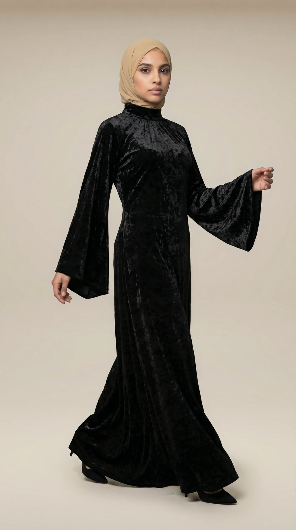 GALA-LUXE™ Satin Veil Sleeve Abaya