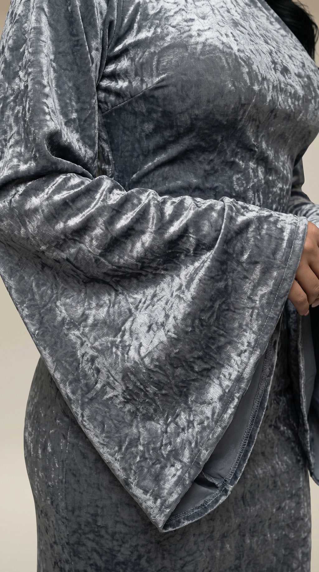 GALA-LUXE™ Satin Veil Sleeve Abaya