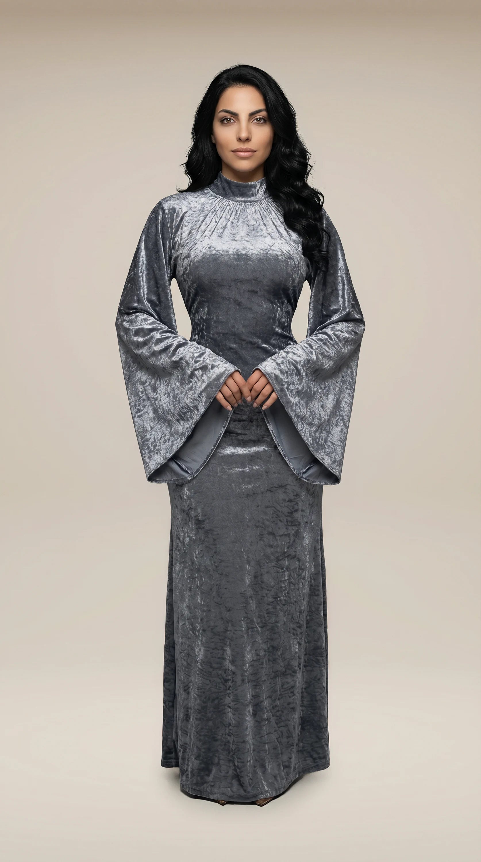 GALA-LUXE™ Satin Veil Sleeve Abaya