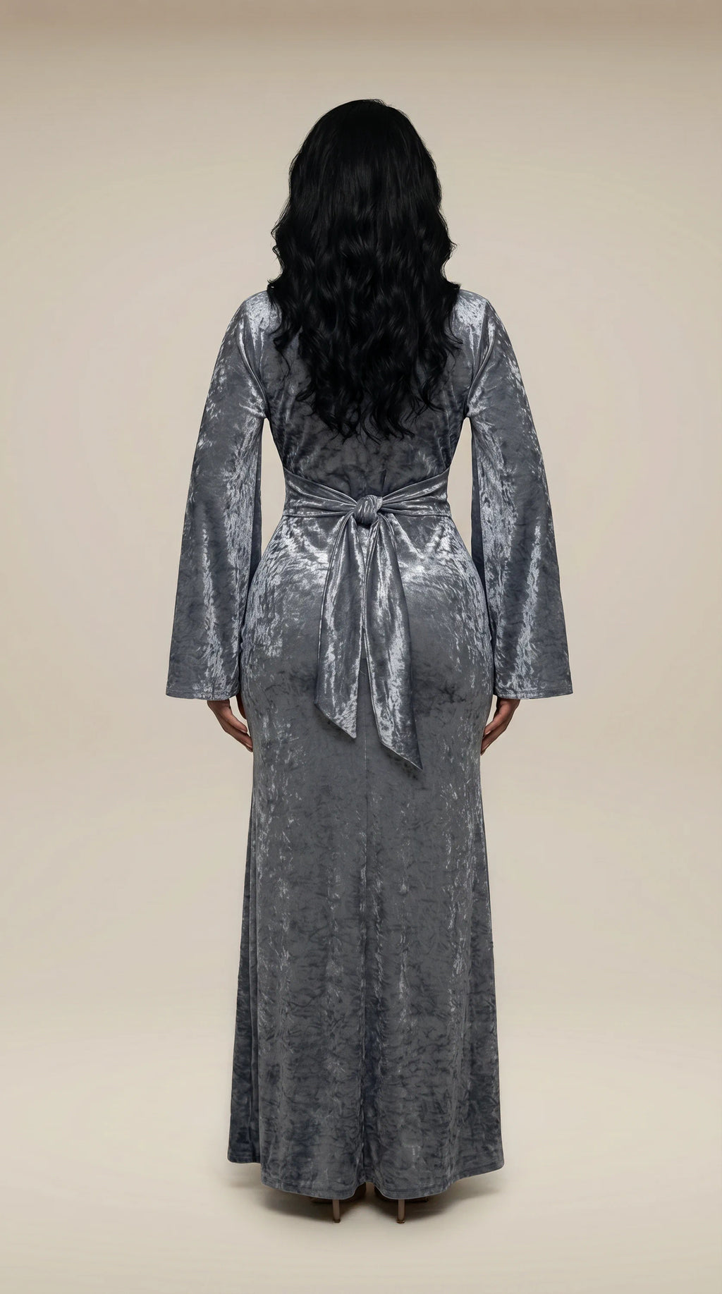 GALA-LUXE™ Satin Veil Sleeve Abaya