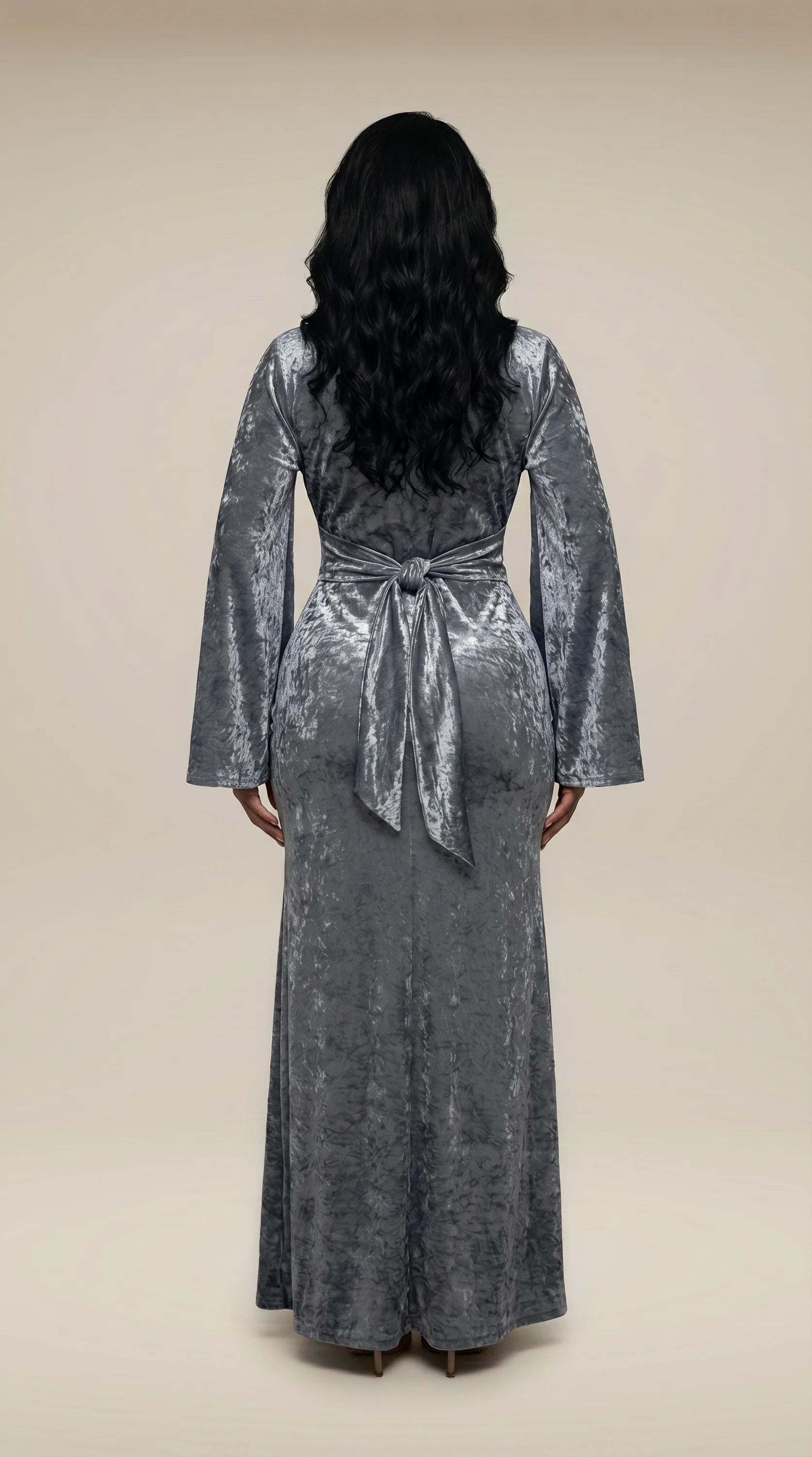 GALA-LUXE™ Satin Veil Sleeve Abaya