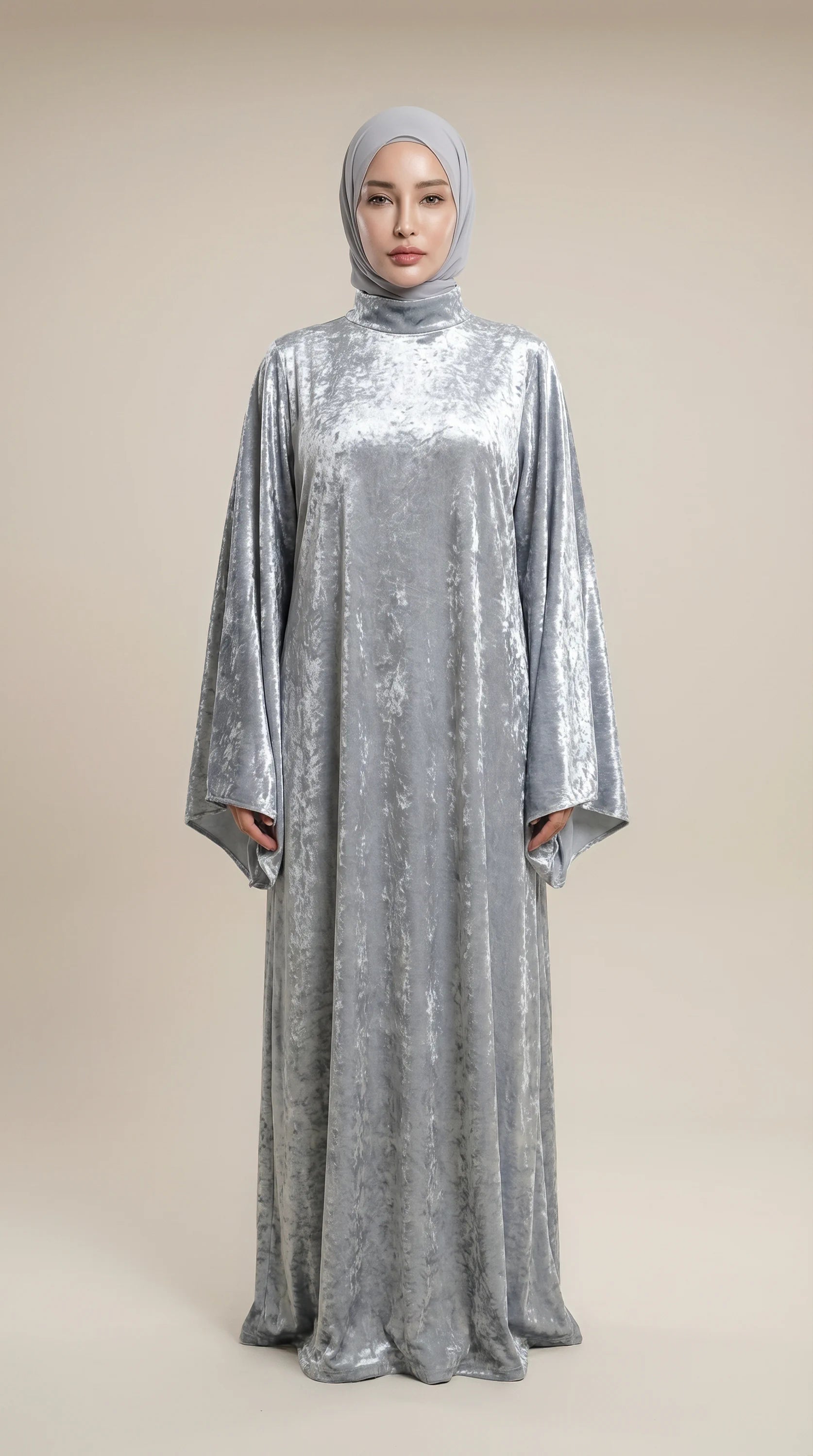 GALA-LUXE™ Satin Veil Sleeve Abaya