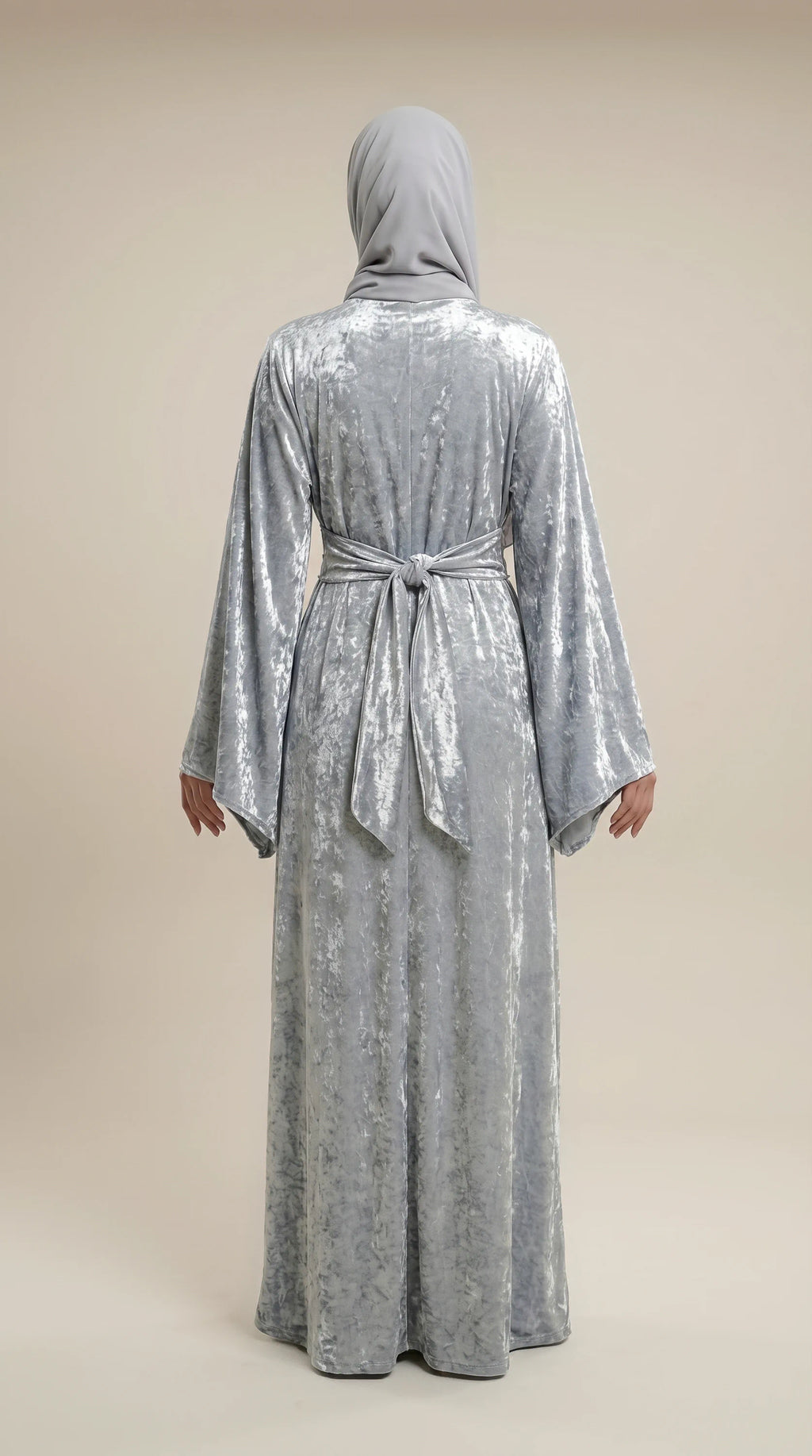 GALA-LUXE™ Satin Veil Sleeve Abaya