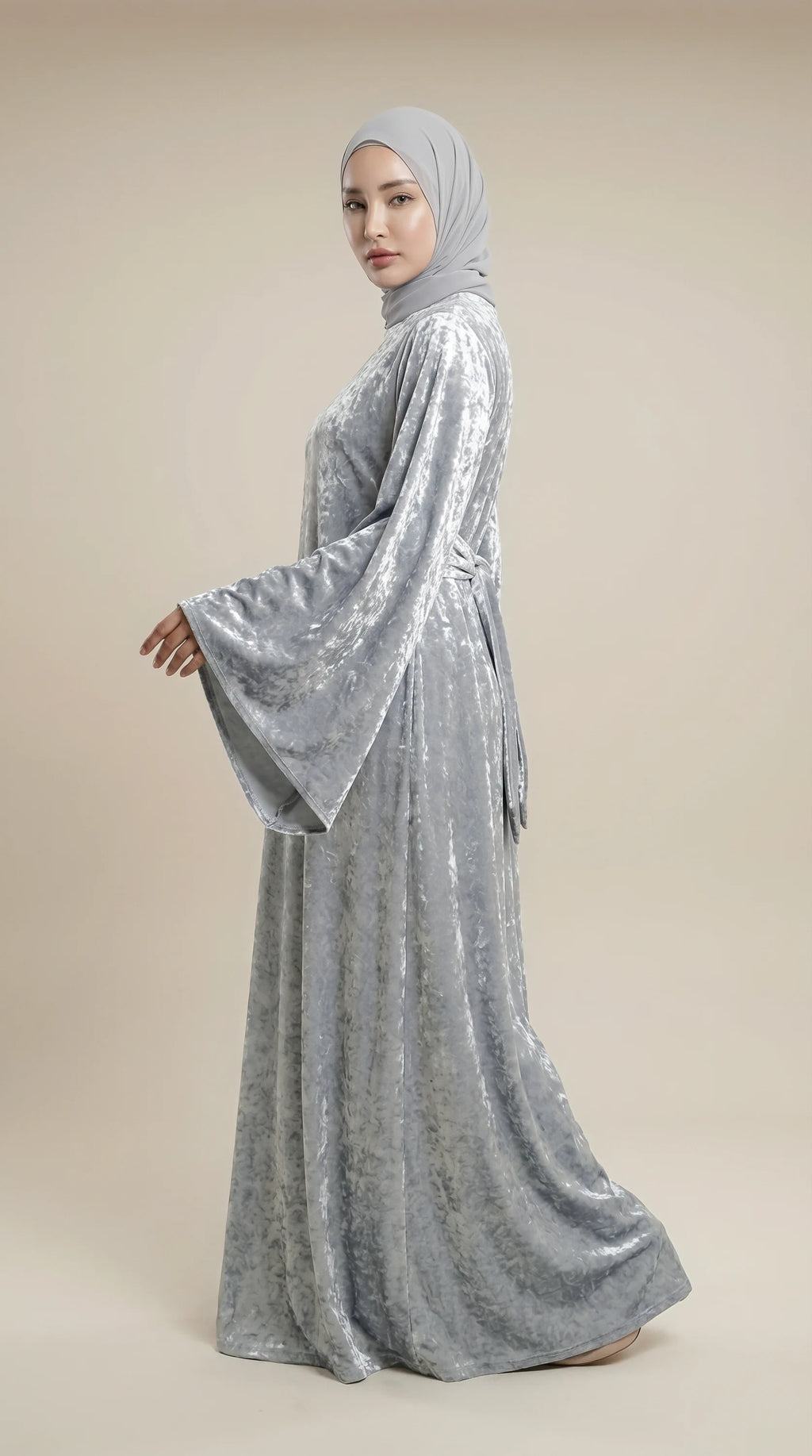 GALA-LUXE™ Satin Veil Sleeve Abaya