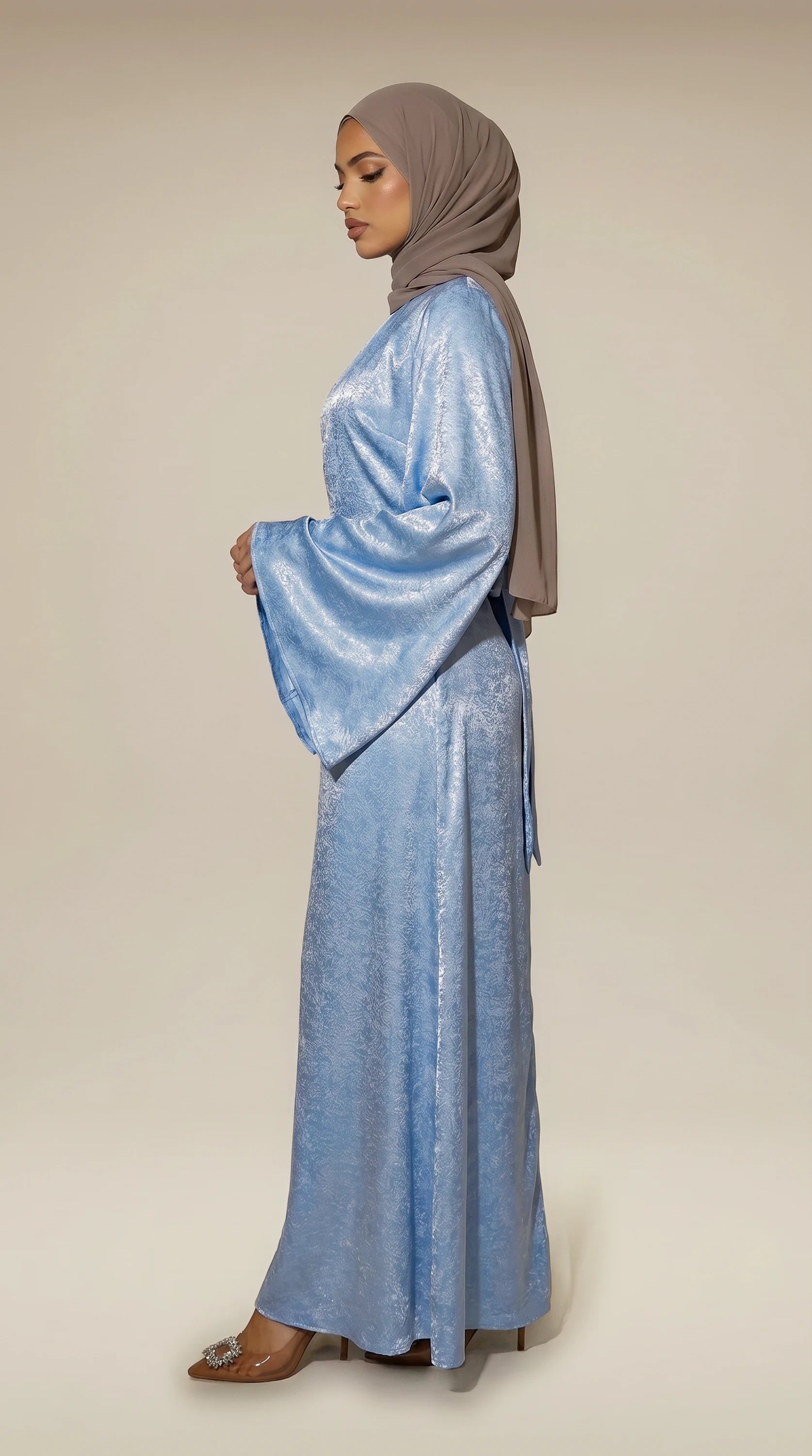 GALA-LUXE™ Satin Veil Sleeve Abaya