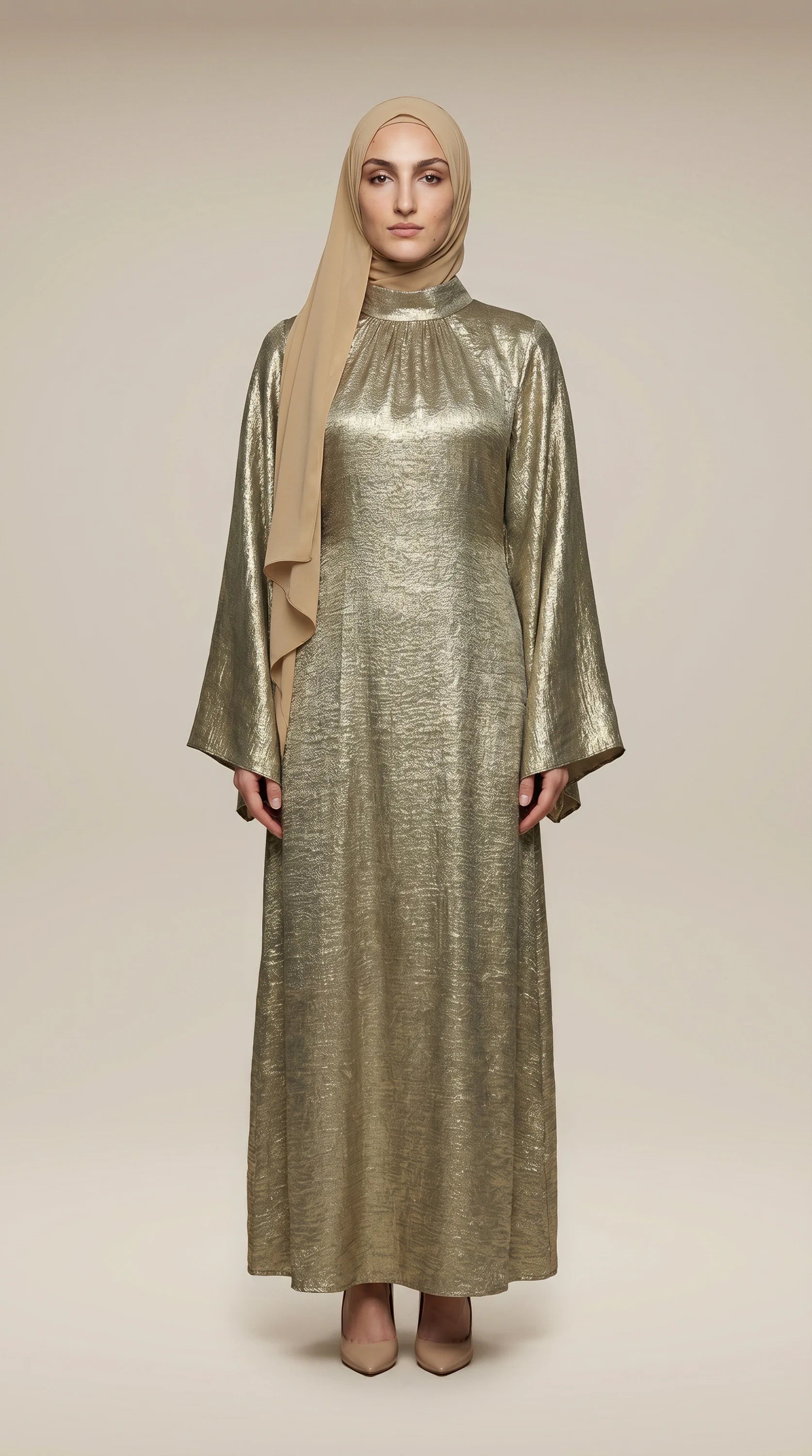 GALA-LUXE™ Satin Veil Sleeve Abaya