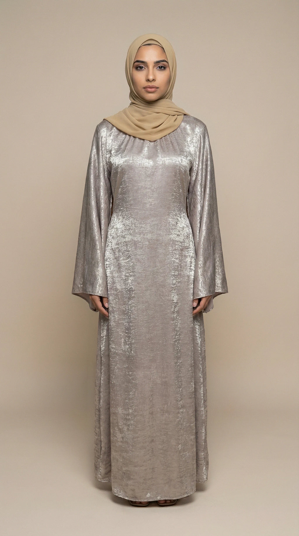 GALA-LUXE™ Satin Veil Sleeve Abaya