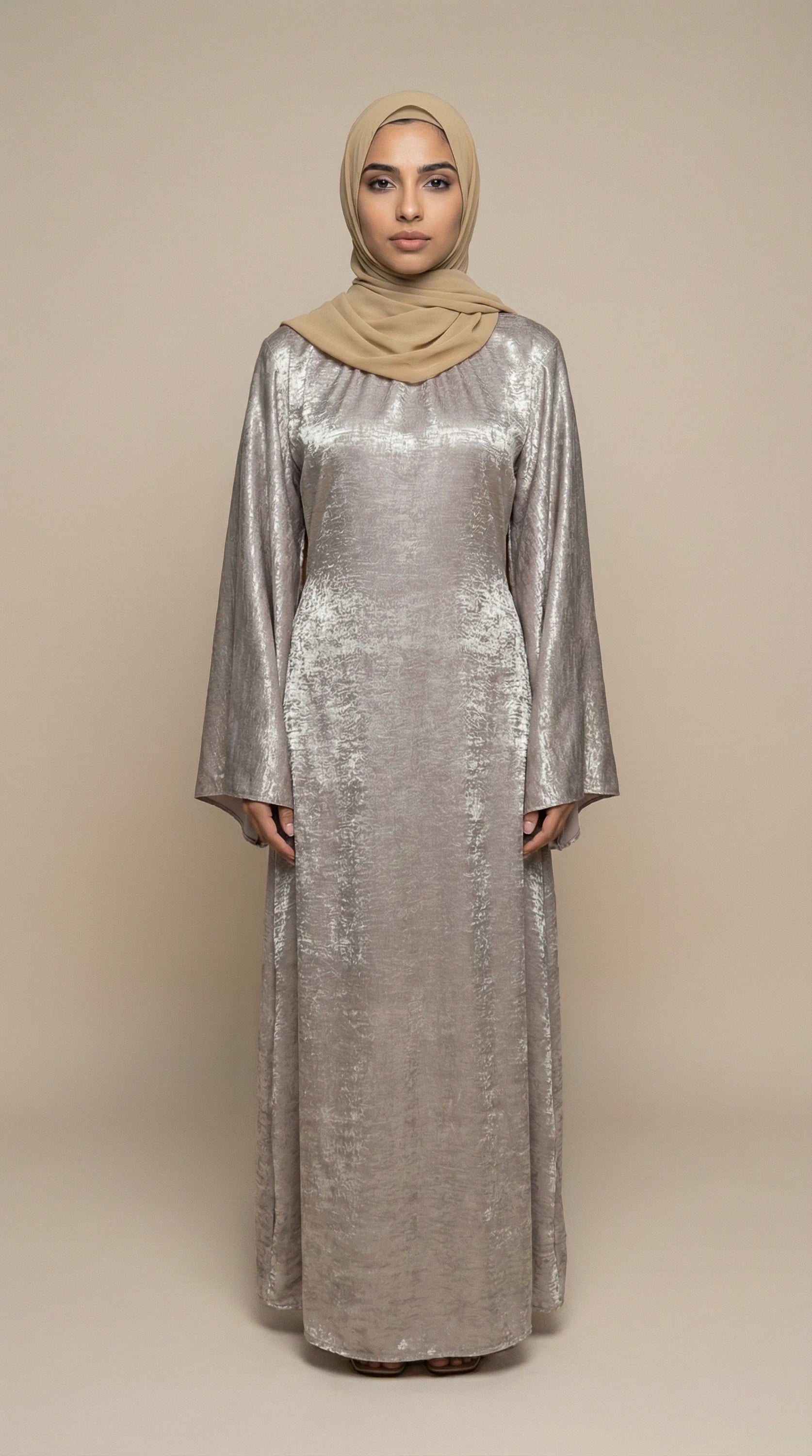 GALA-LUXE™ Satin Veil Sleeve Abaya