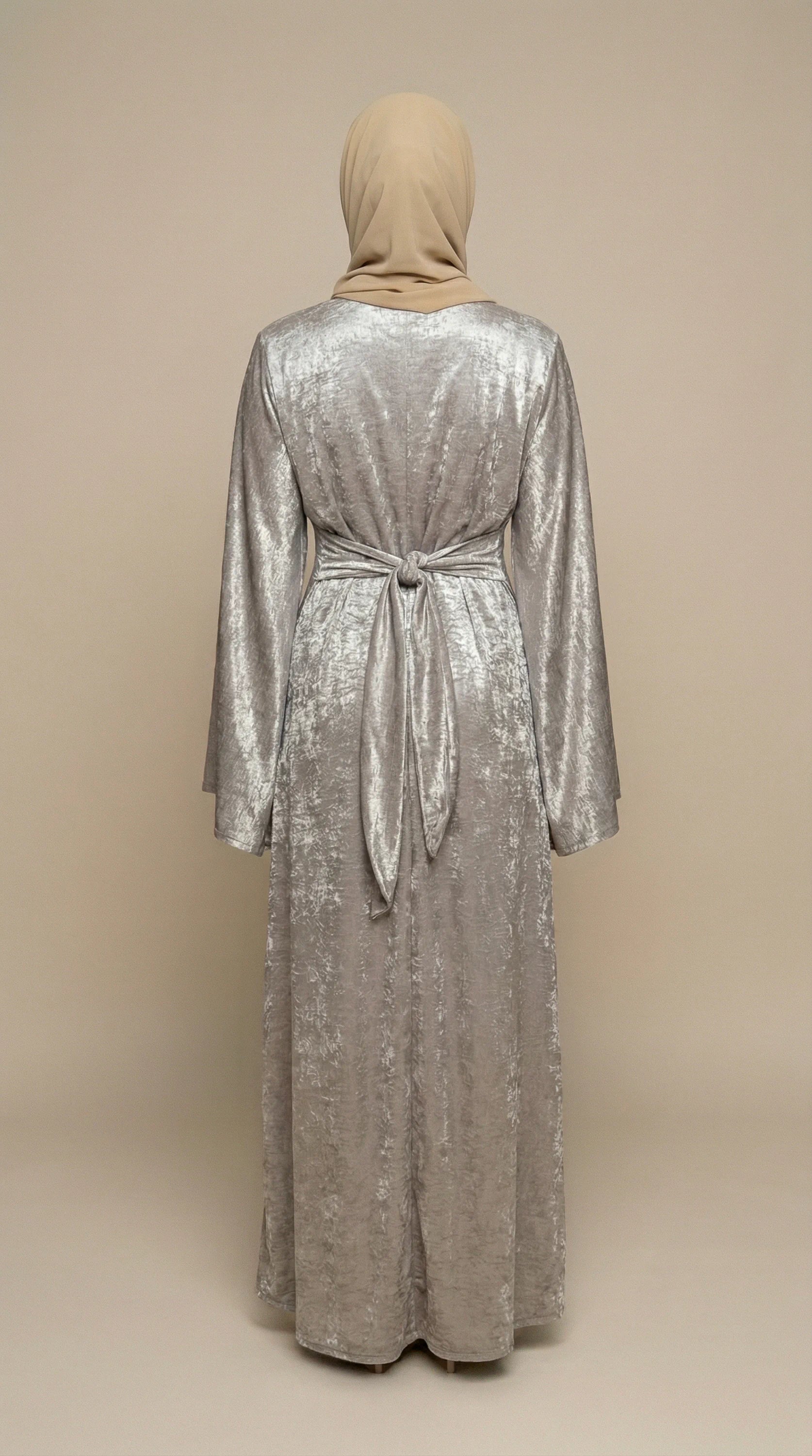 GALA-LUXE™ Satin Veil Sleeve Abaya