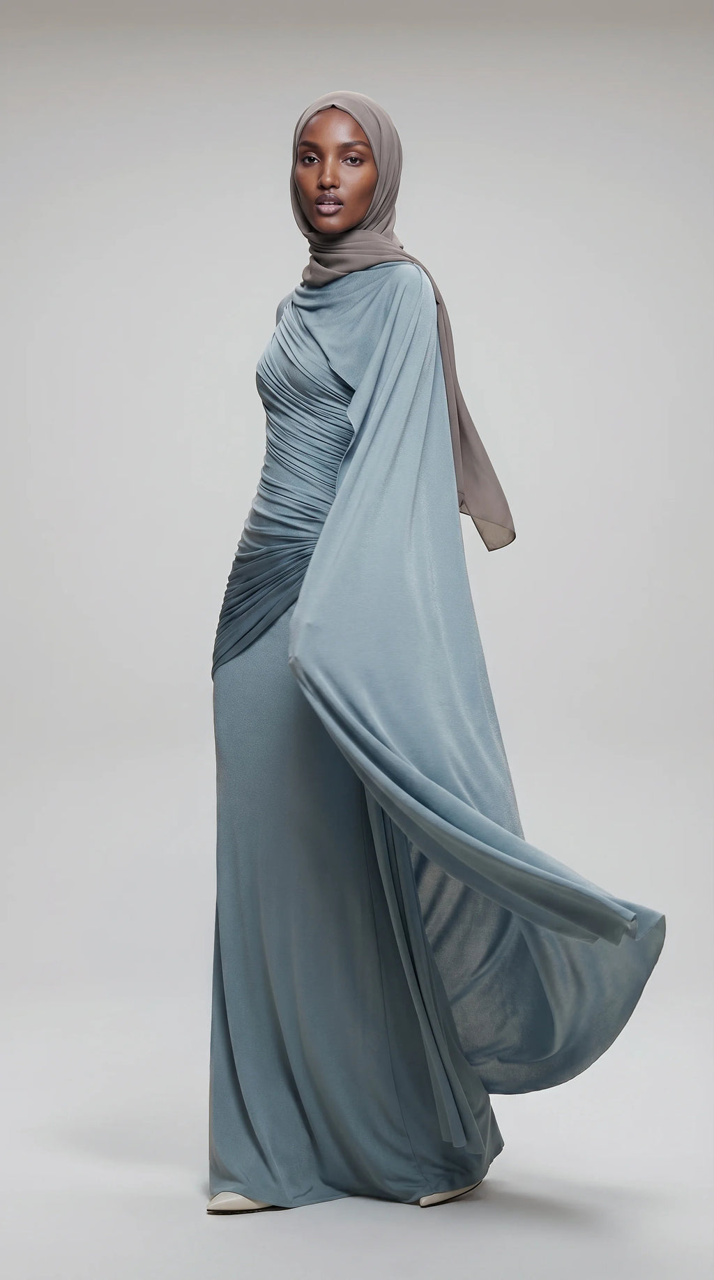 GALA-LUXE™ Sculpted Drape Abaya