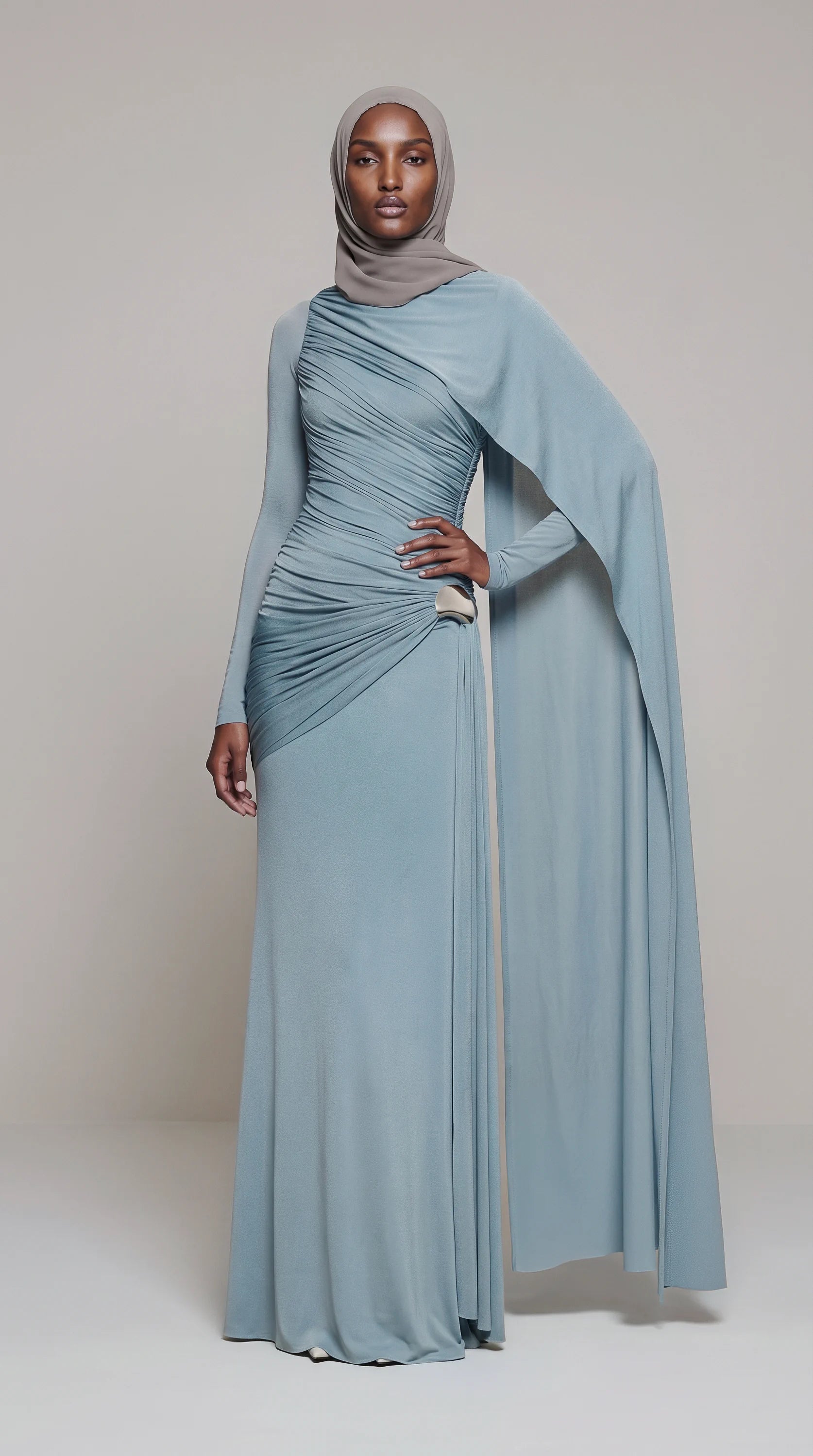 GALA-LUXE™ Sculpted Drape Abaya