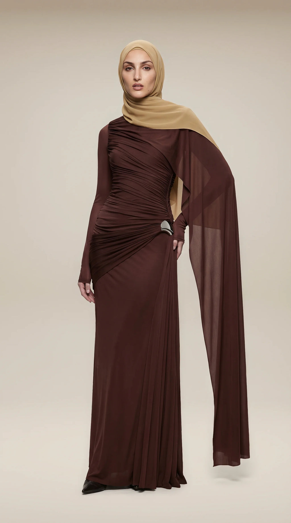 GALA-LUXE™ Sculpted Drape Abaya