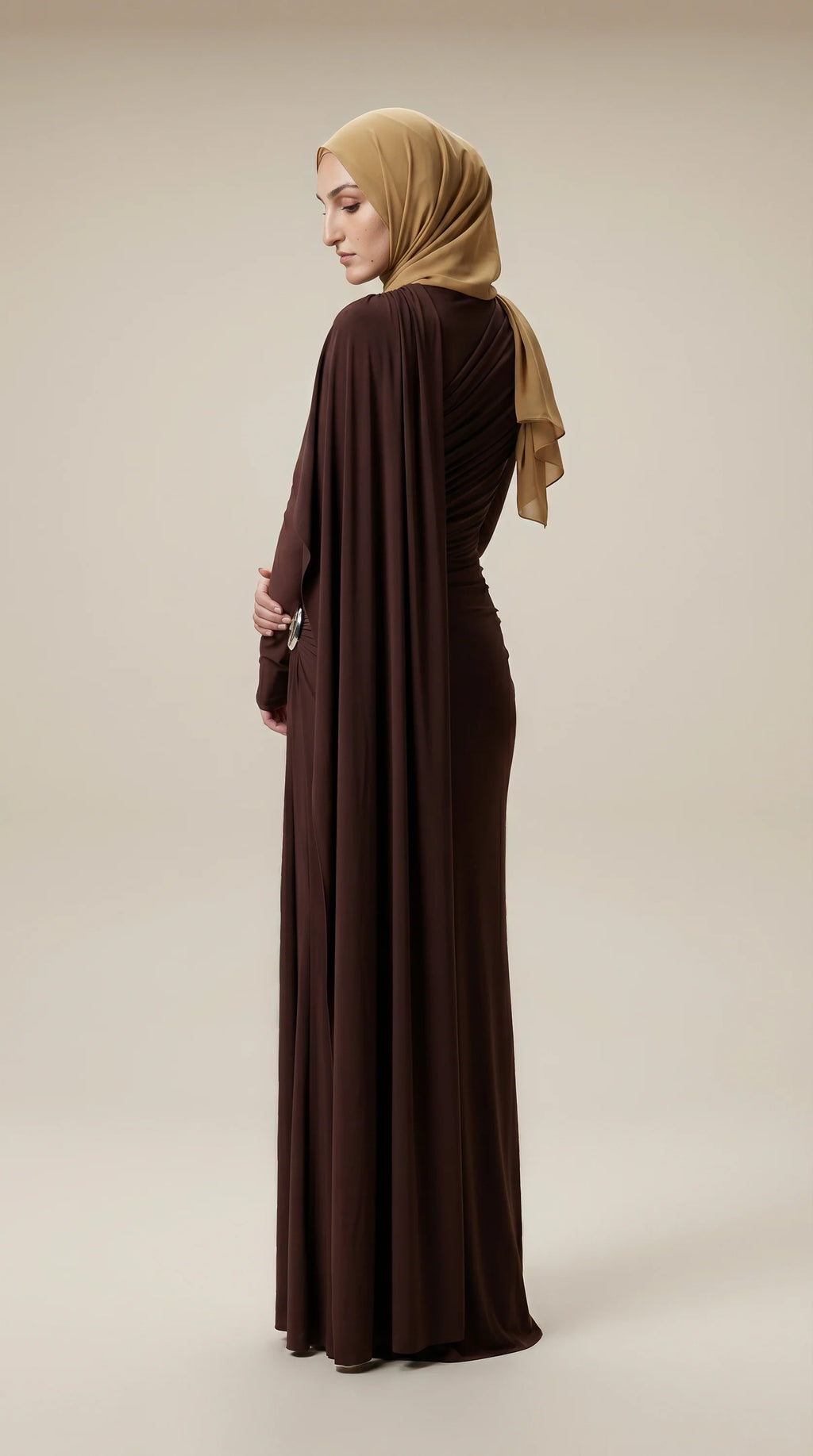 GALA-LUXE™ Sculpted Drape Abaya