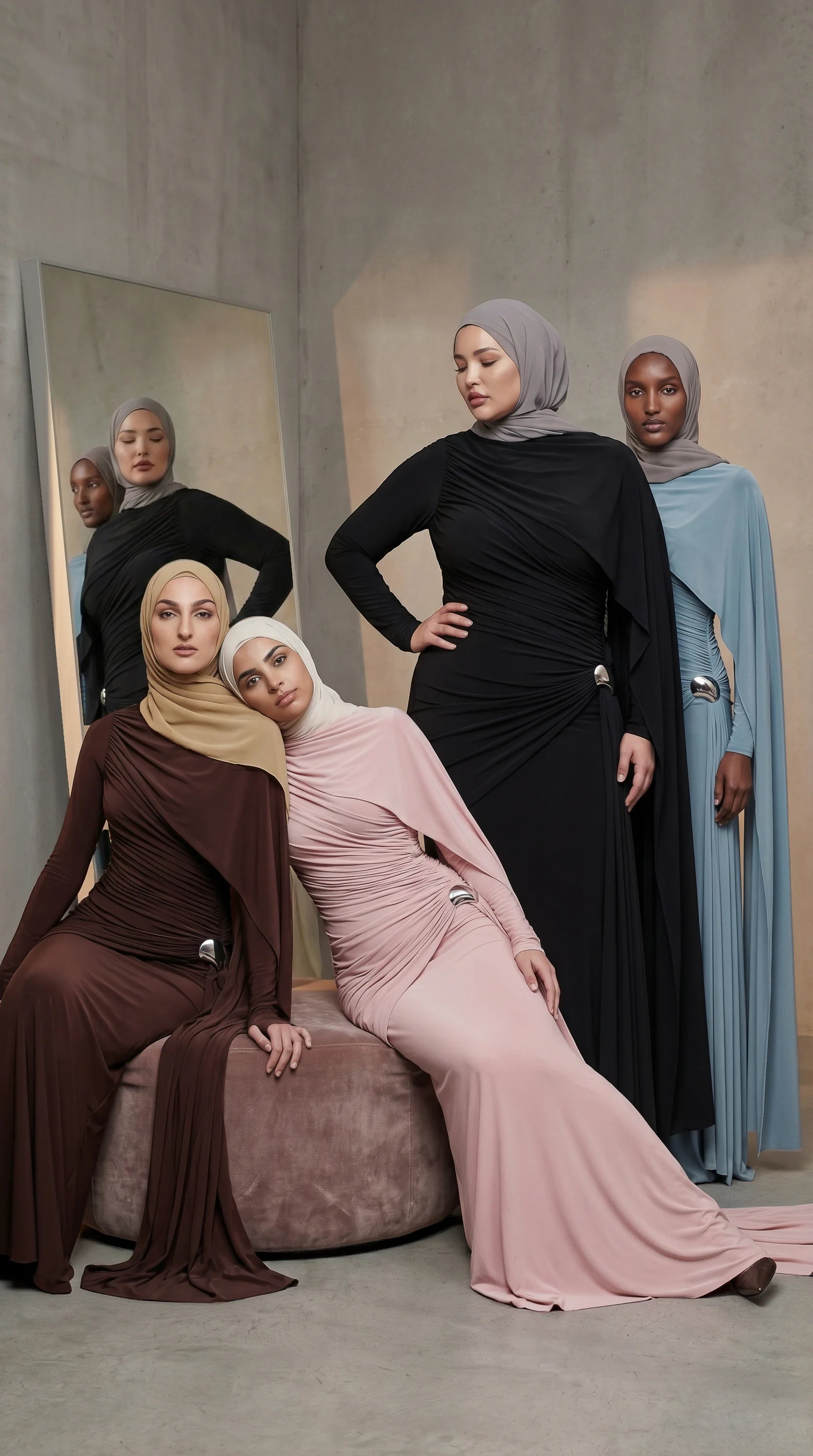 GALA-LUXE™ Sculpted Drape Abaya