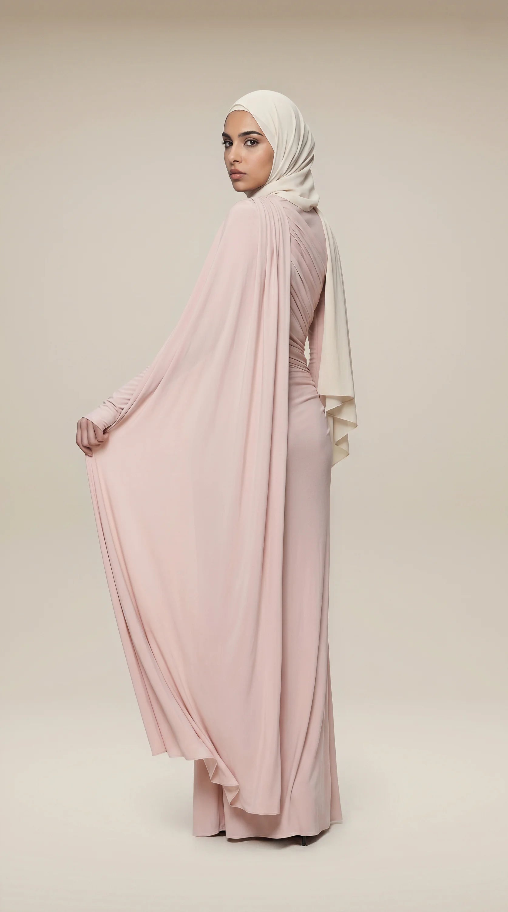 GALA-LUXE™ Sculpted Drape Abaya