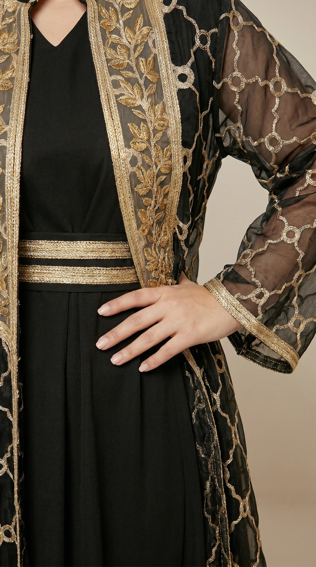 KIMONO-LITE™ Mosaic Trim Abaya Set