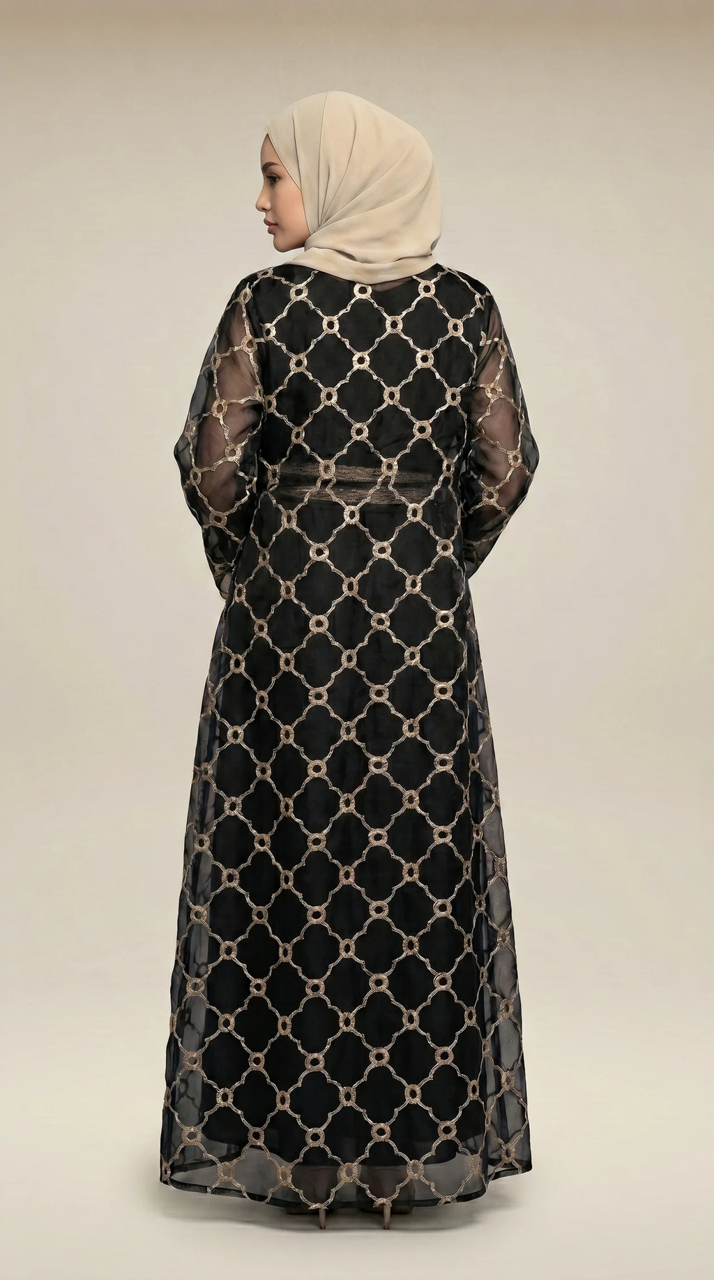 KIMONO-LITE™ Mosaic Trim Abaya Set