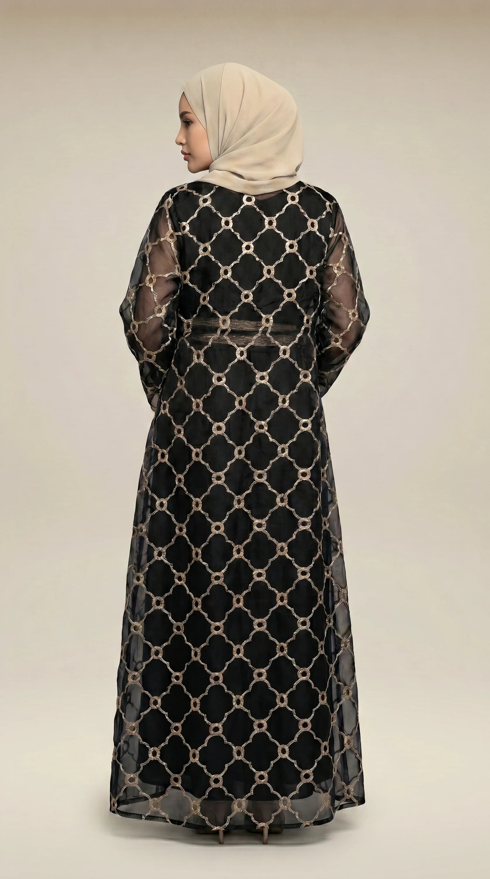 KIMONO-LITE™ Mosaic Trim Abaya Set
