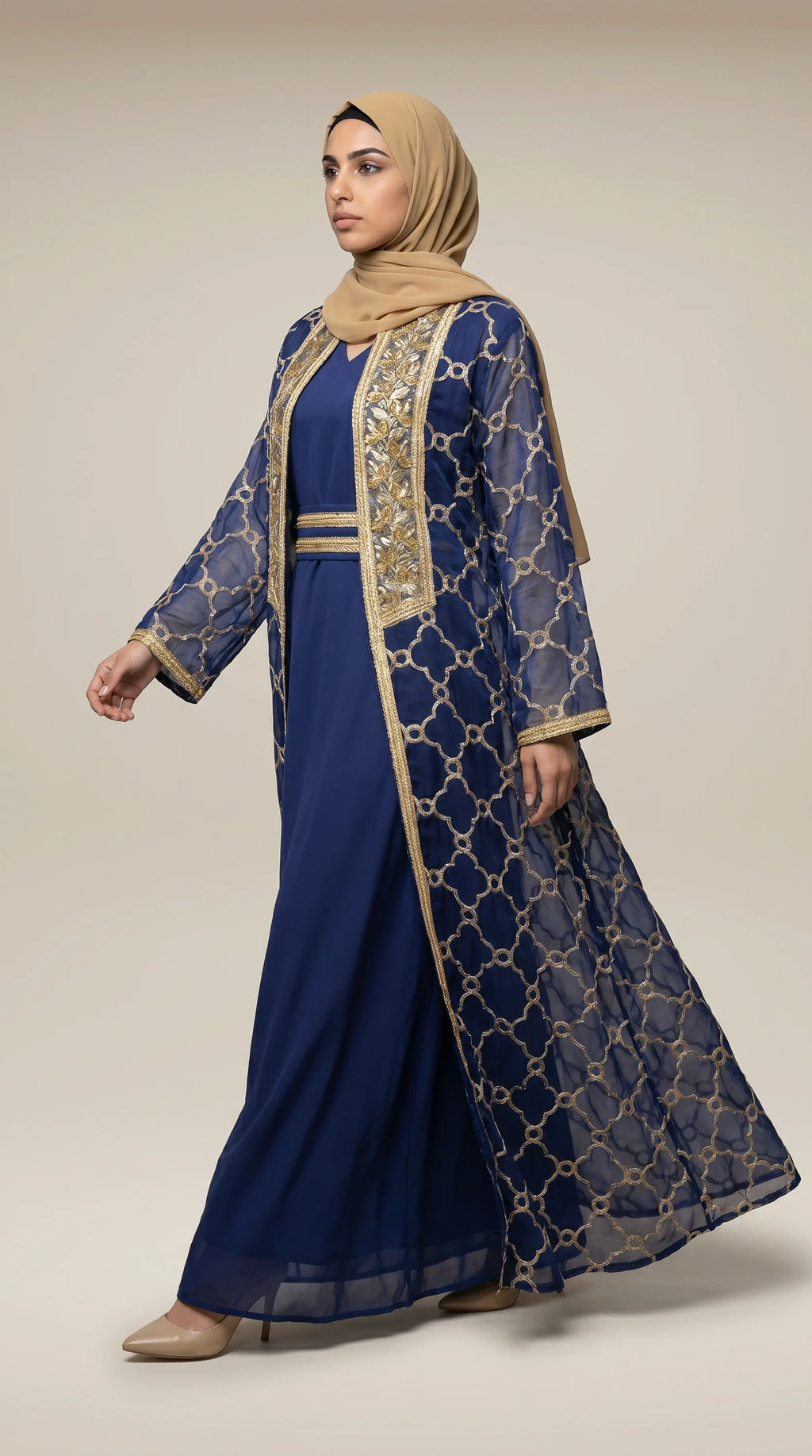 KIMONO-LITE™ Mosaic Trim Abaya Set