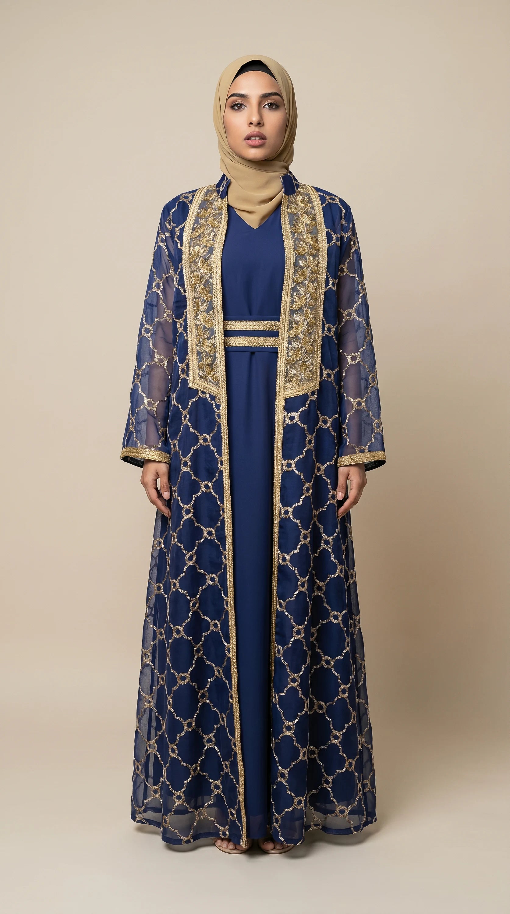 KIMONO-LITE™ Mosaic Trim Abaya Set