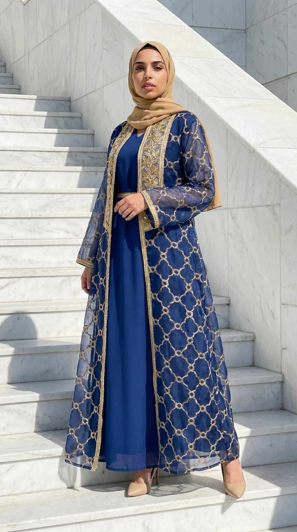 KIMONO-LITE™ Mosaic Trim Abaya Set