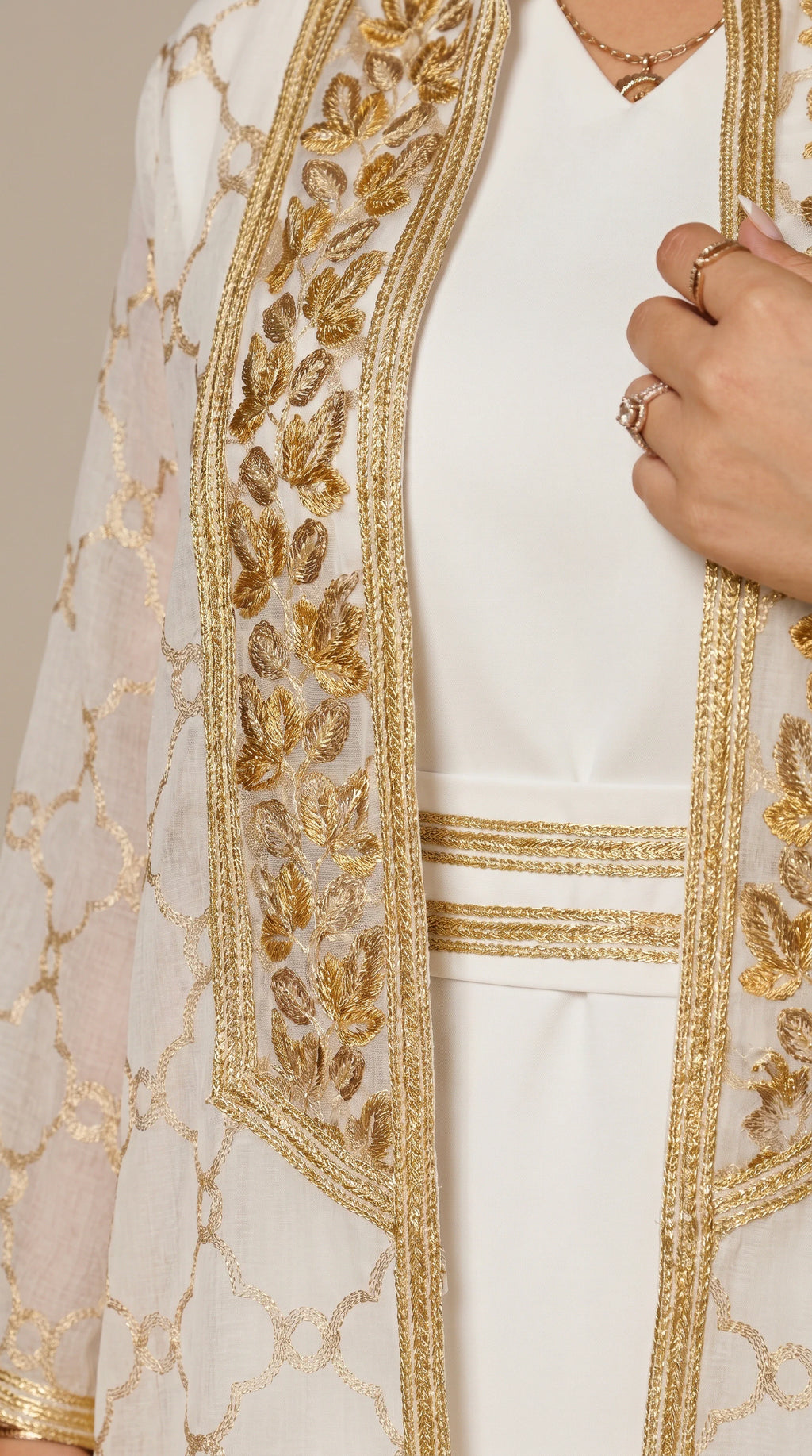 KIMONO-LITE™ Mosaic Trim Abaya Set