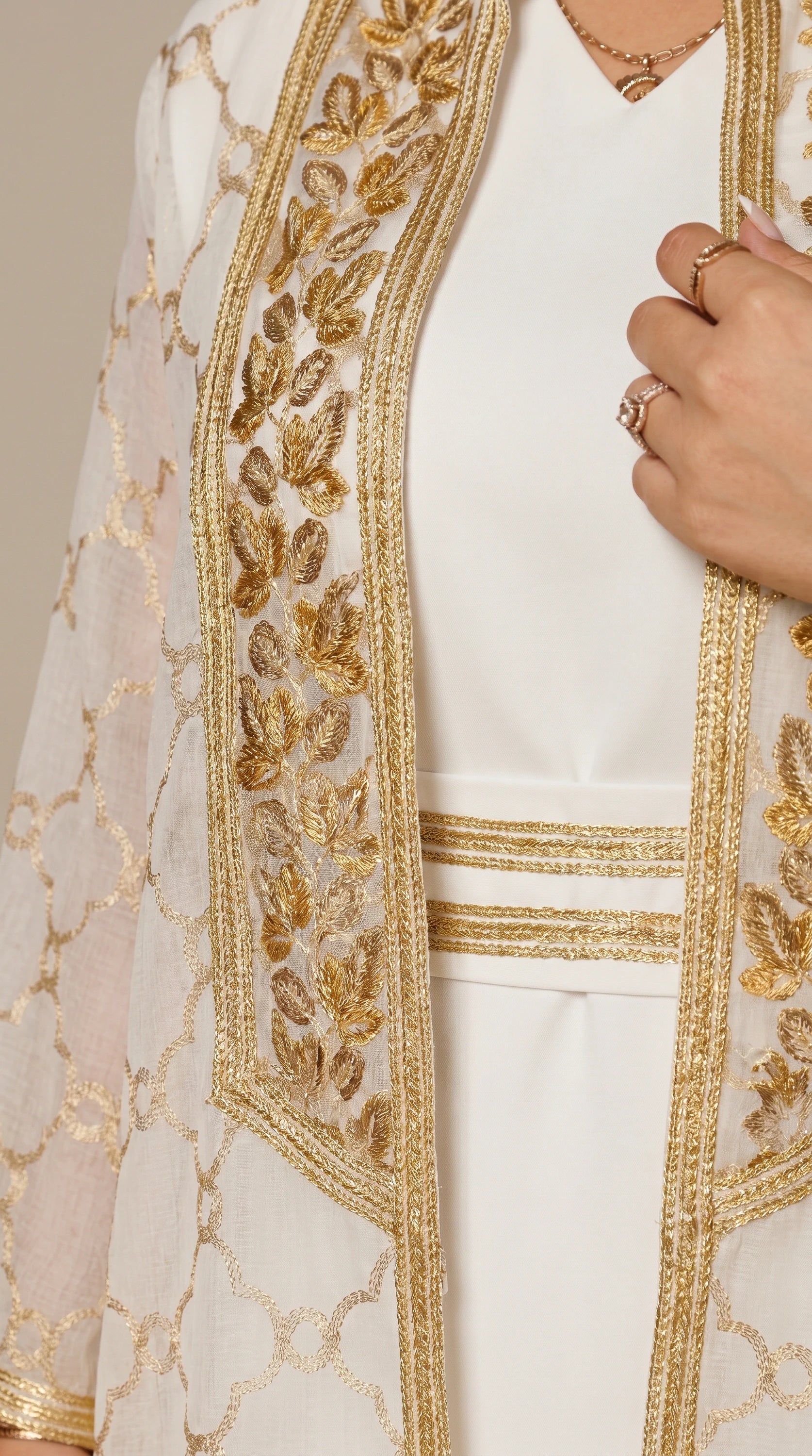 KIMONO-LITE™ Mosaic Trim Abaya Set