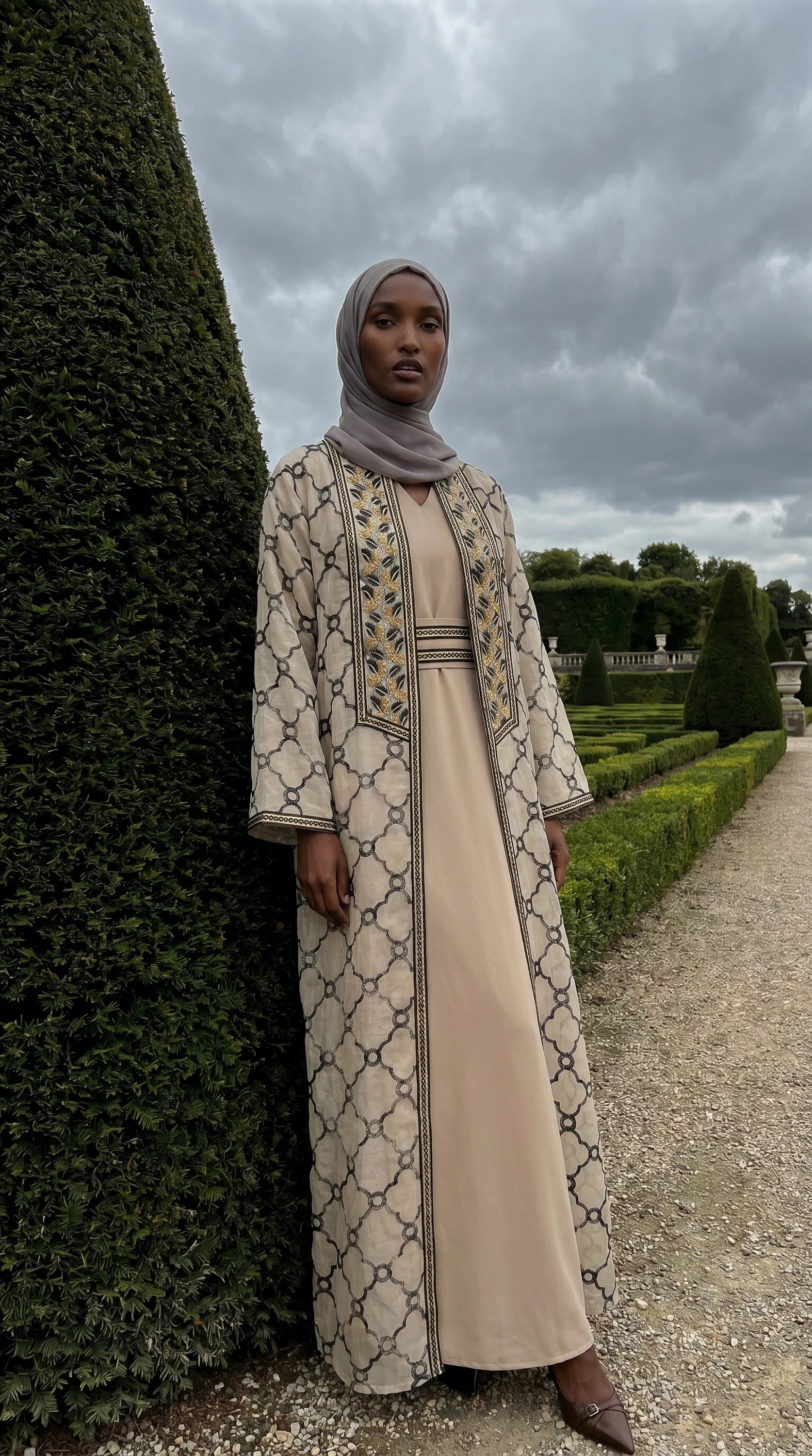 KIMONO-LITE™ Mosaic Trim Abaya Set