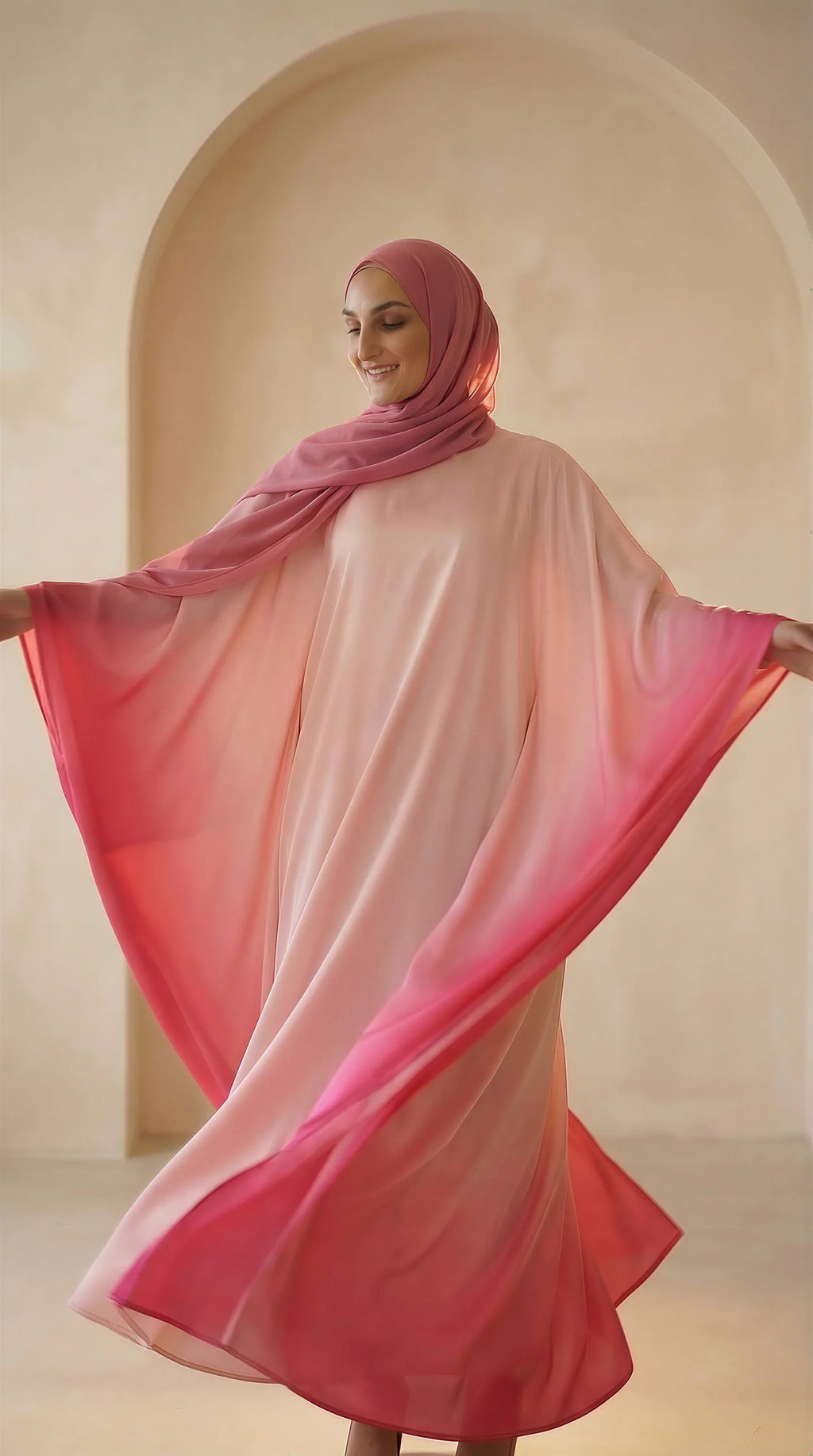 GALA-LUXE™ Ombre Butterfly Abaya